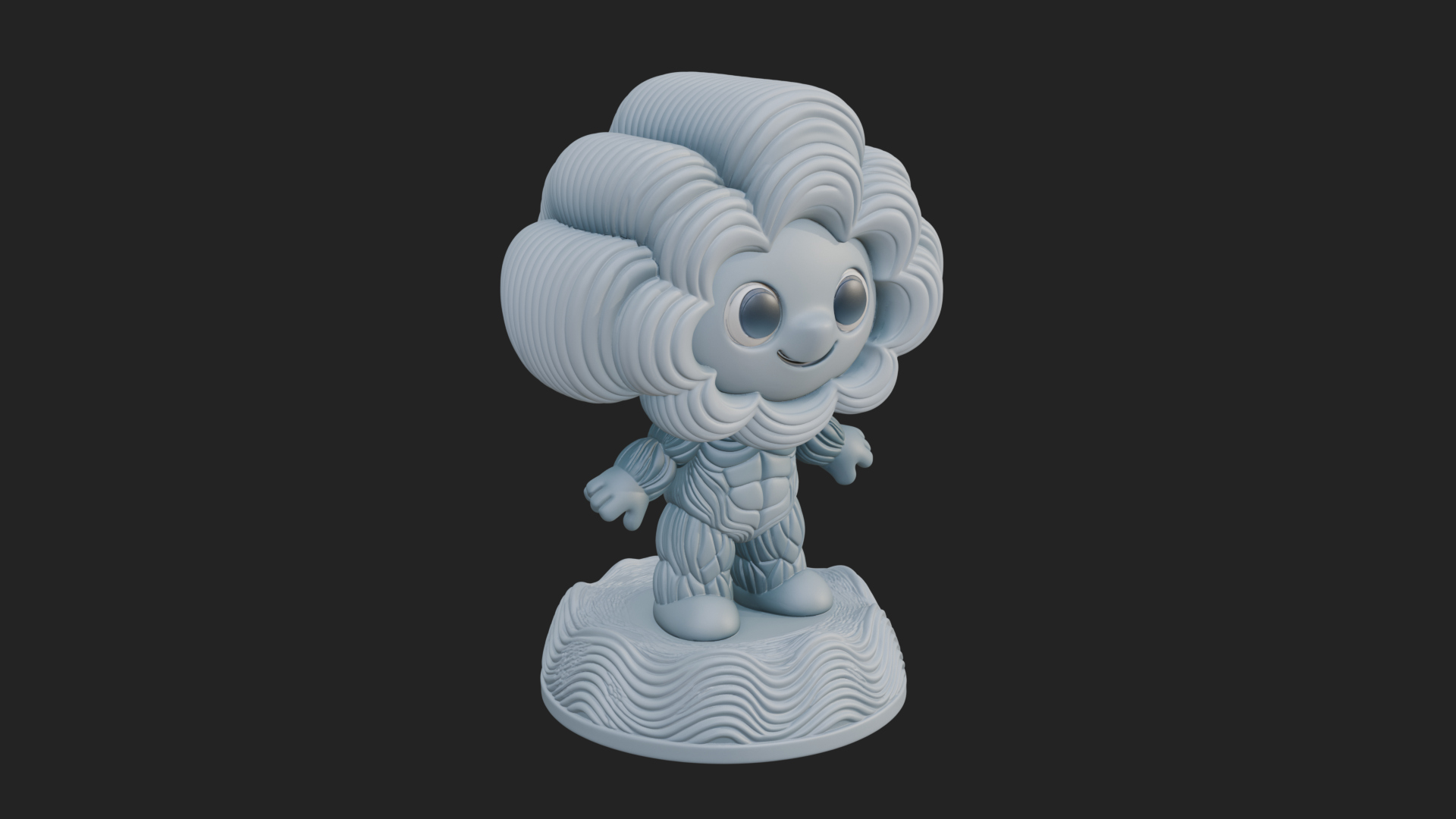 Chibi Cloud Spirit Statue Design 1 3D Print Model 3D Model