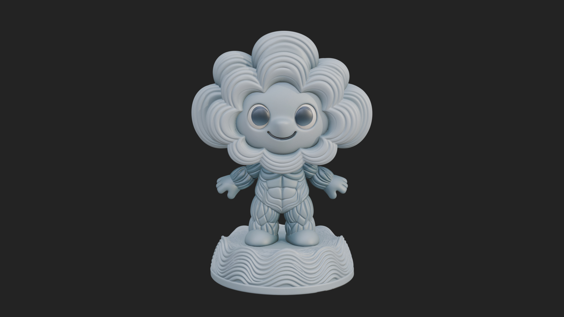 Chibi Cloud Spirit Statue Design 1 3D Print Model 3D Model