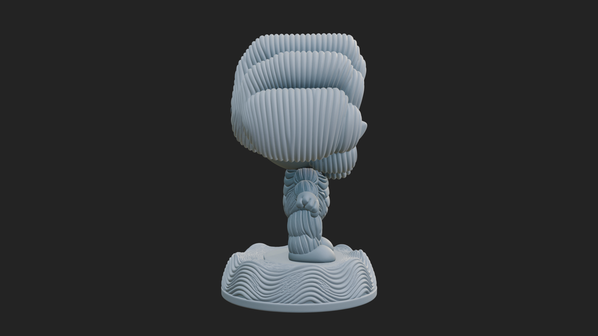 Chibi Cloud Spirit Statue Design 1 3D Print Model 3D Model