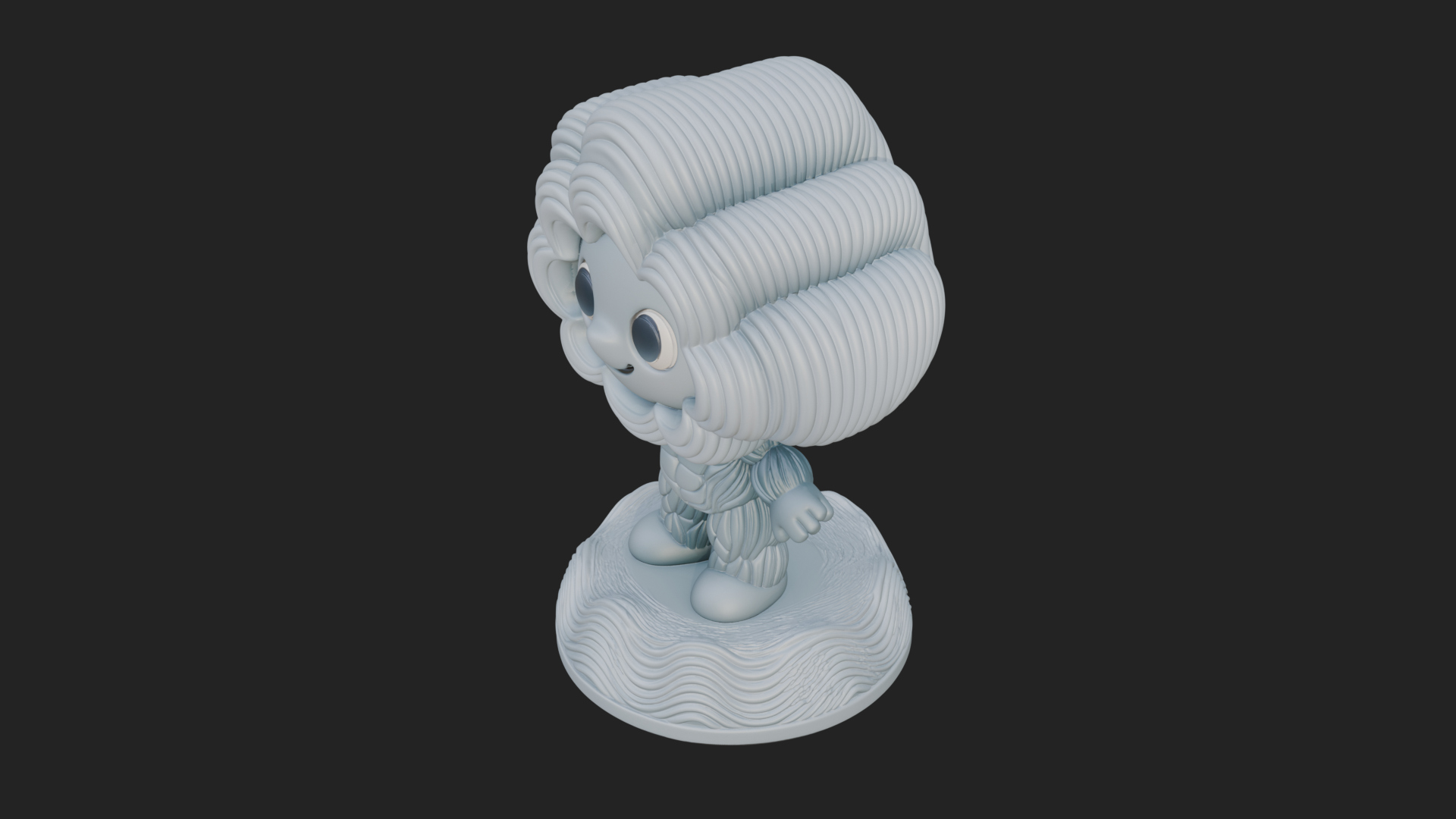 Chibi Cloud Spirit Statue Design 1 3D Print Model 3D Model