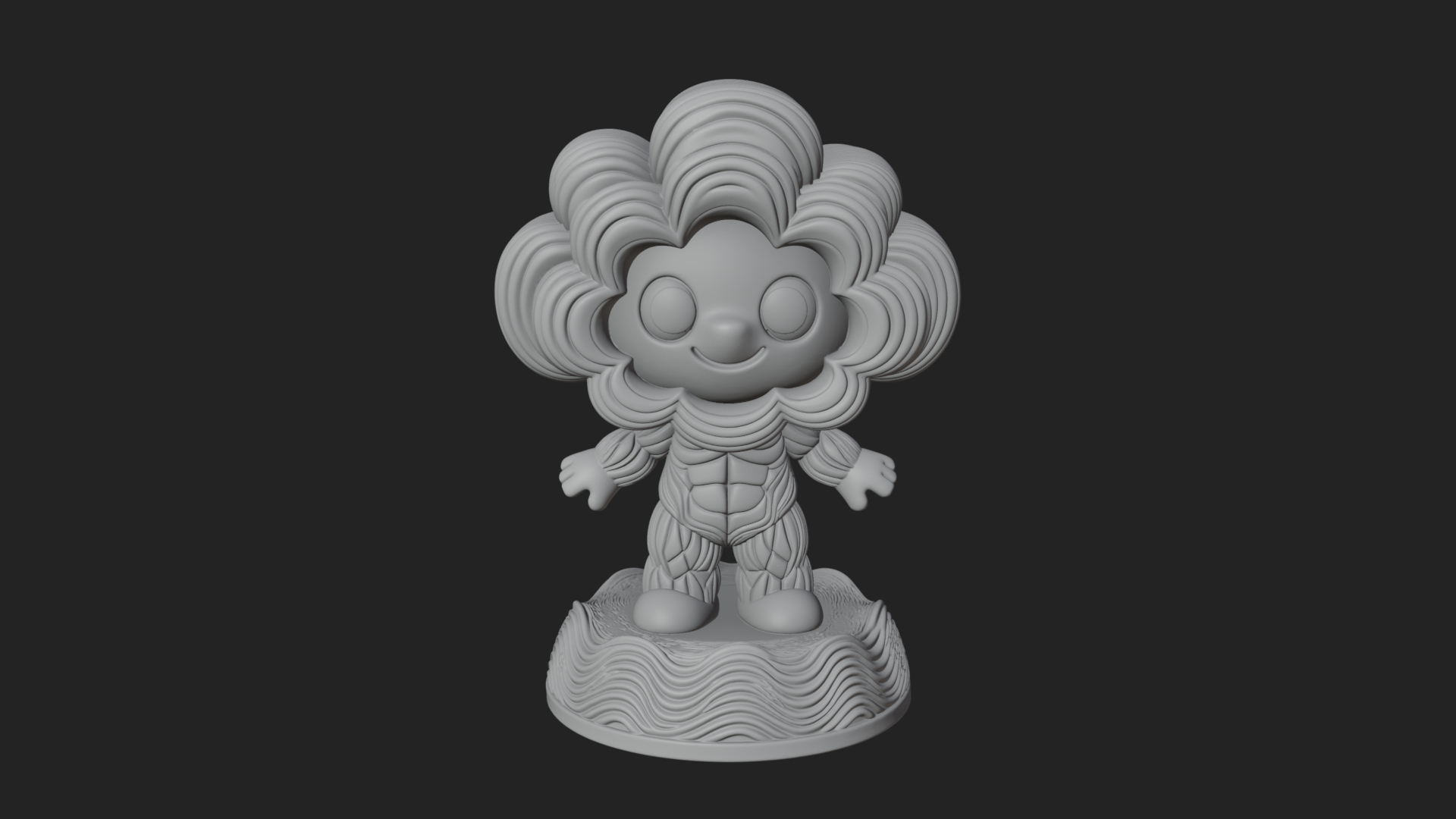 Chibi Cloud Spirit Statue Design 1 3D Print Model 3D Model