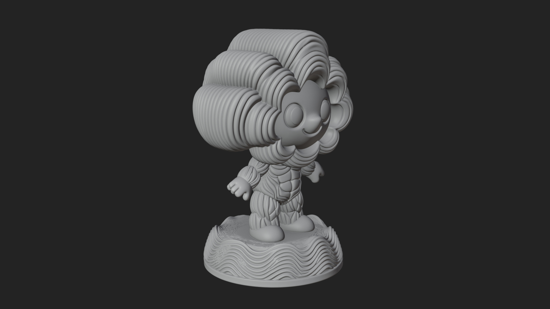 Chibi Cloud Spirit Statue Design 1 3D Print Model 3D Model