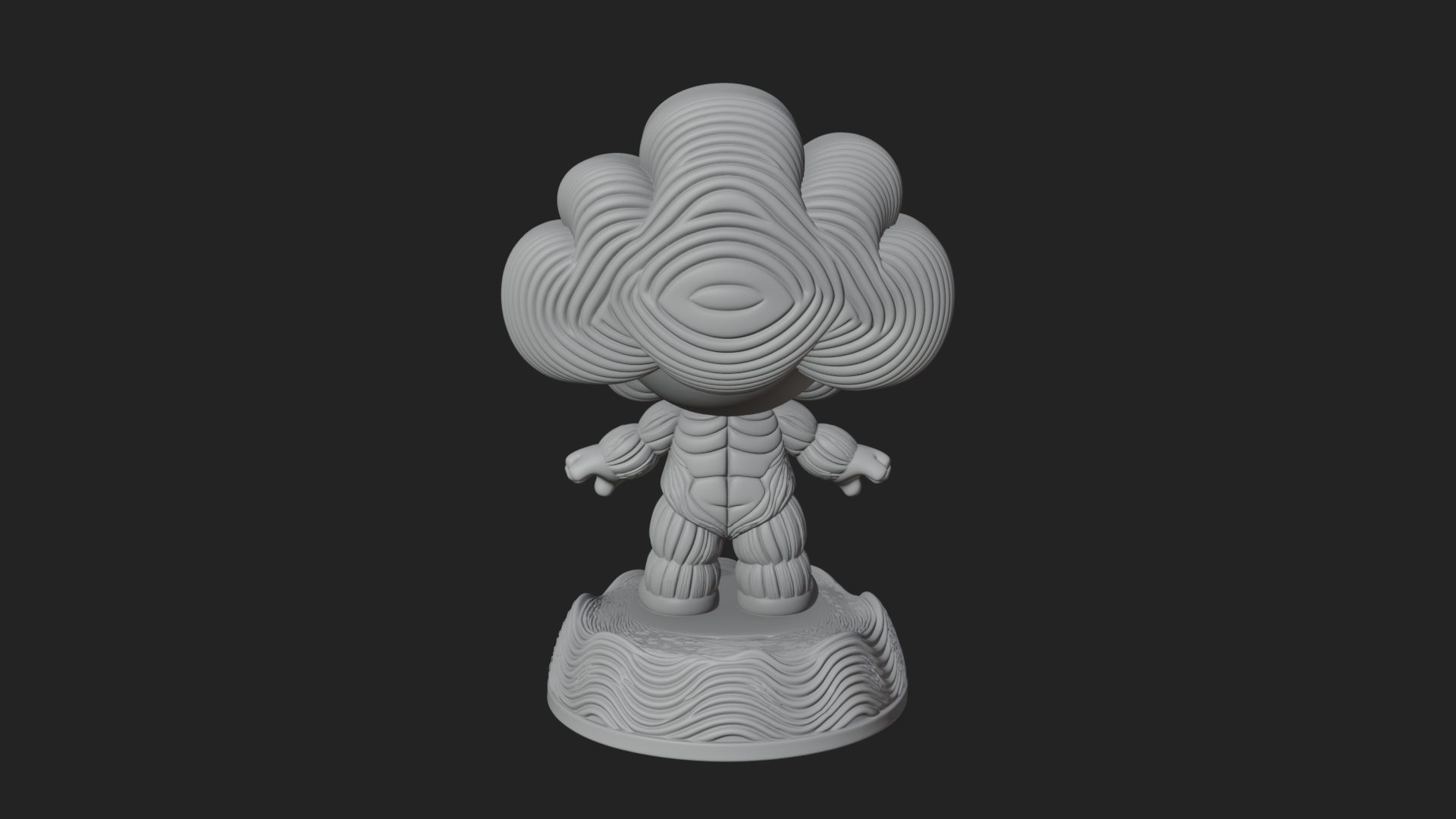 Chibi Cloud Spirit Statue Design 1 3D Print Model 3D Model