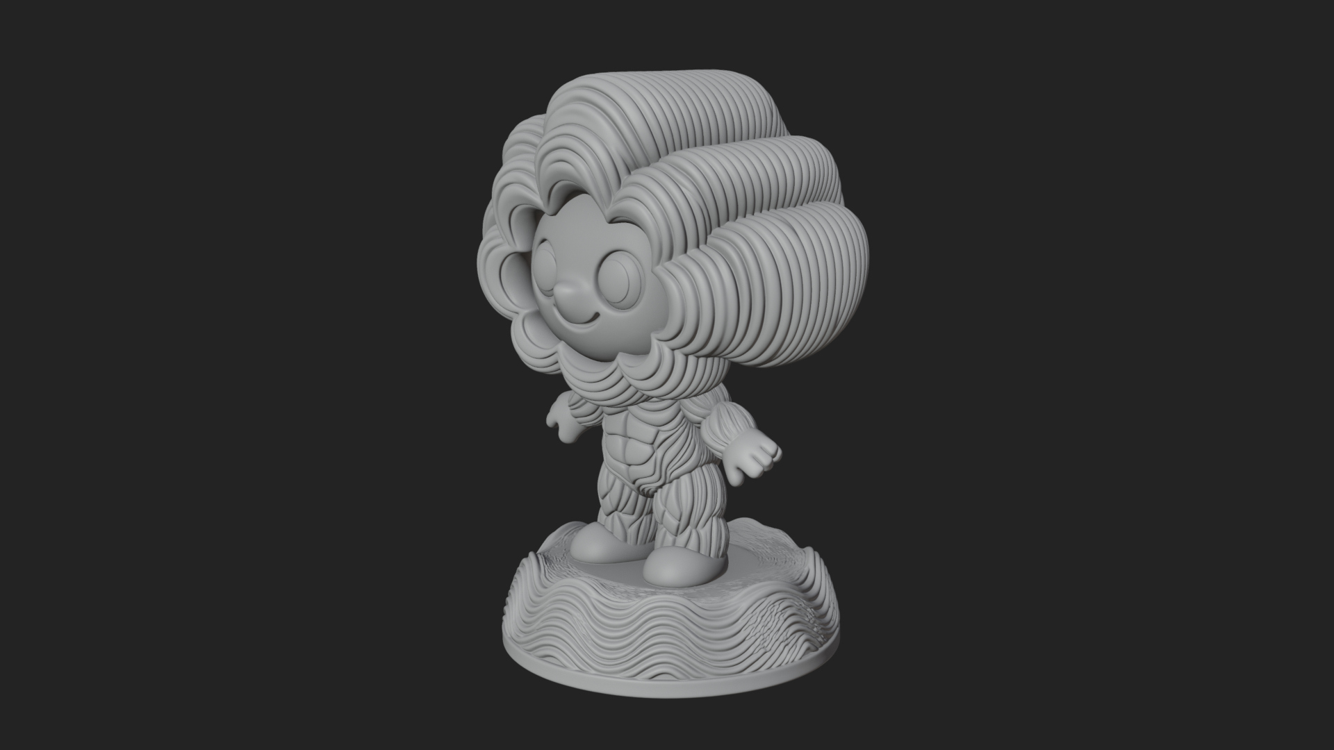 Chibi Cloud Spirit Statue Design 1 3D Print Model 3D Model