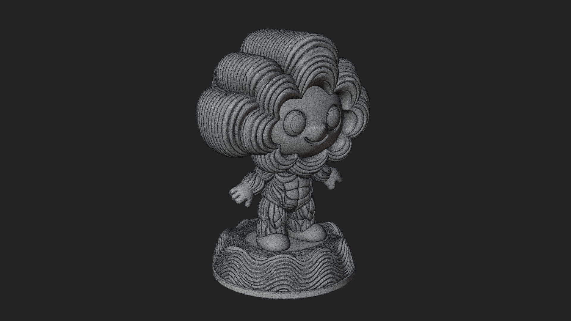 Chibi Cloud Spirit Statue Design 1 3D Print Model 3D Model