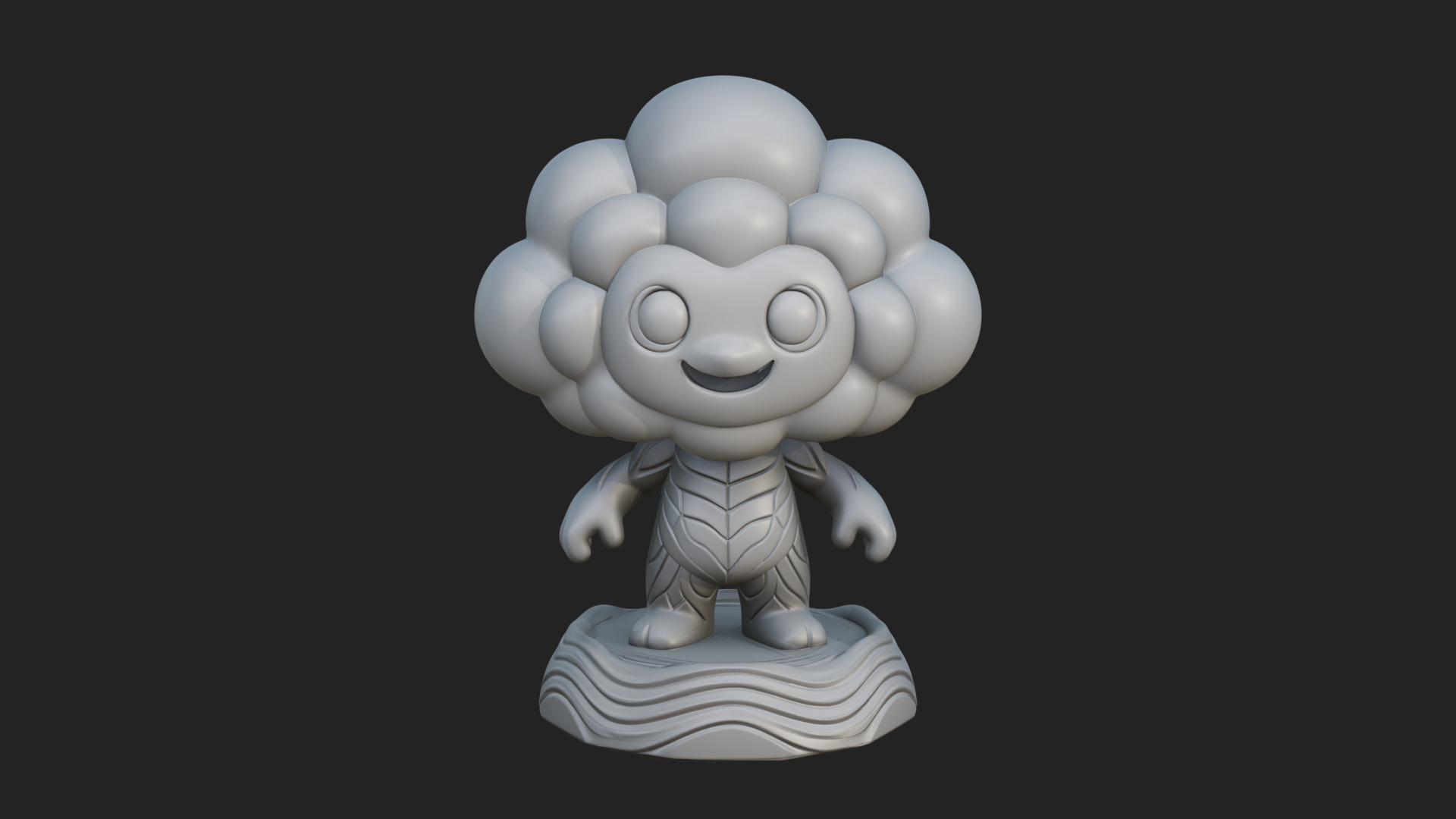 Chibi Cloud Spirit Statue Design 2 3D Print Model 3D Model