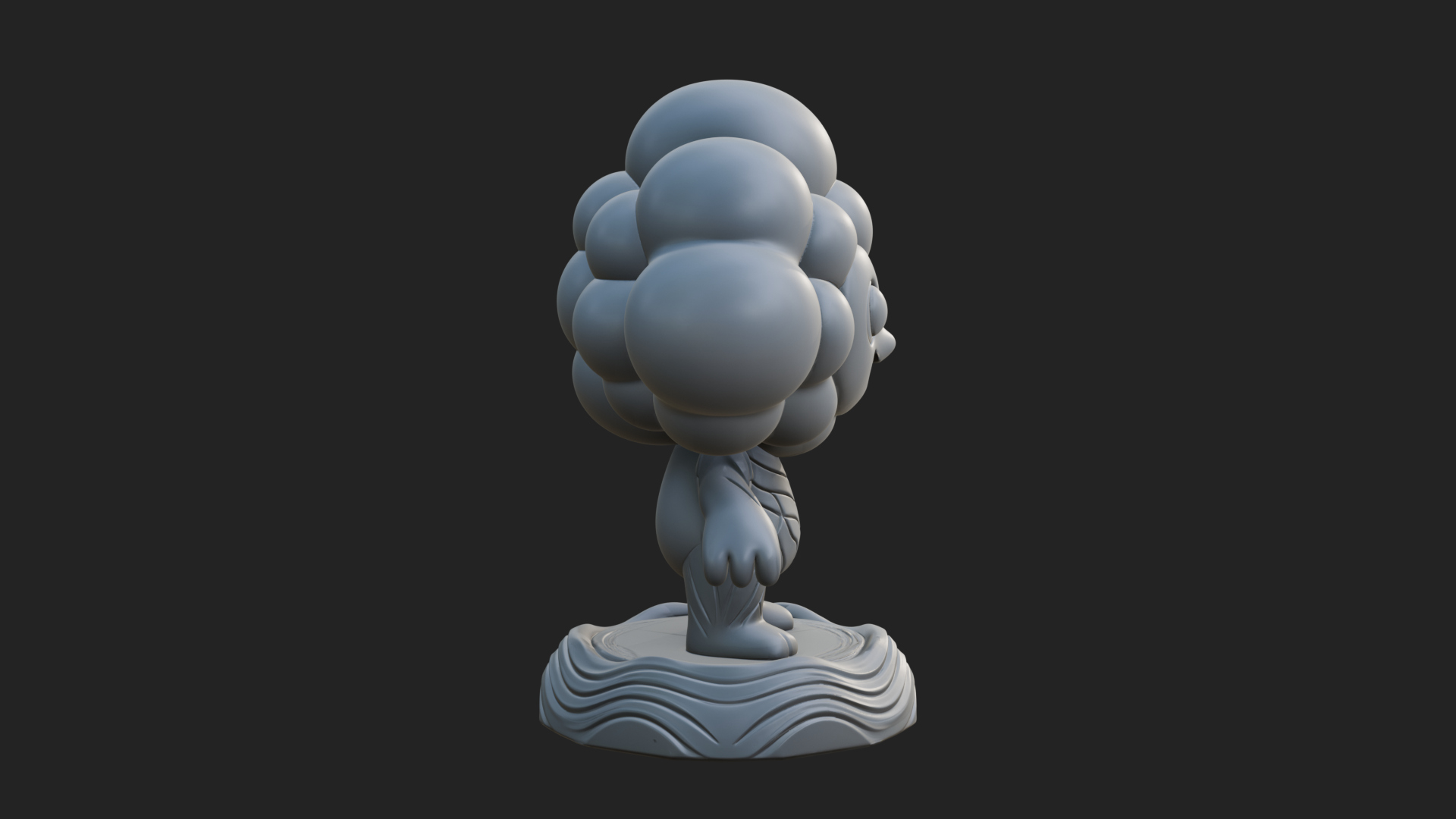Chibi Cloud Spirit Statue Design 2 3D Print Model 3D Model