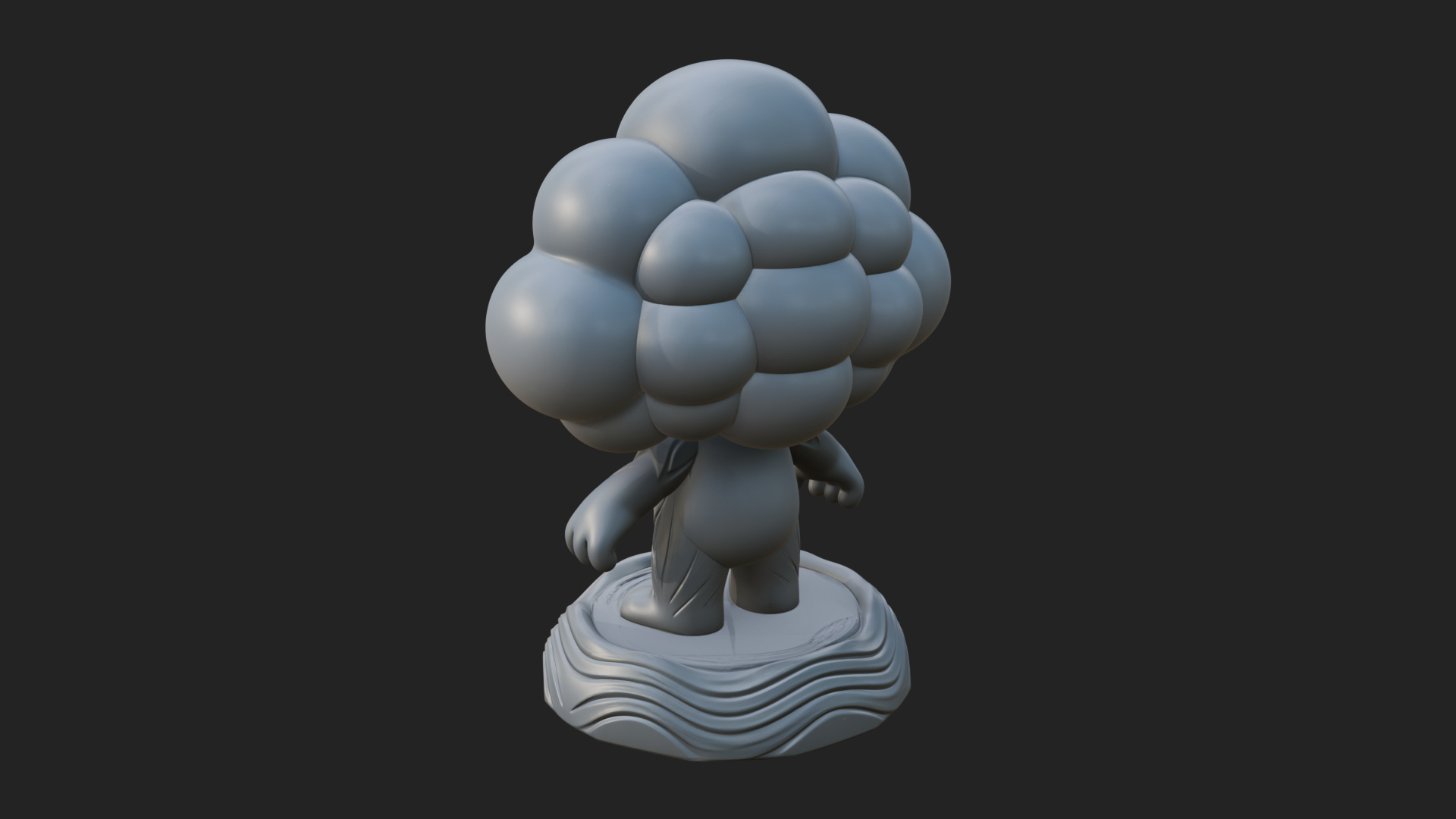 Chibi Cloud Spirit Statue Design 2 3D Print Model 3D Model
