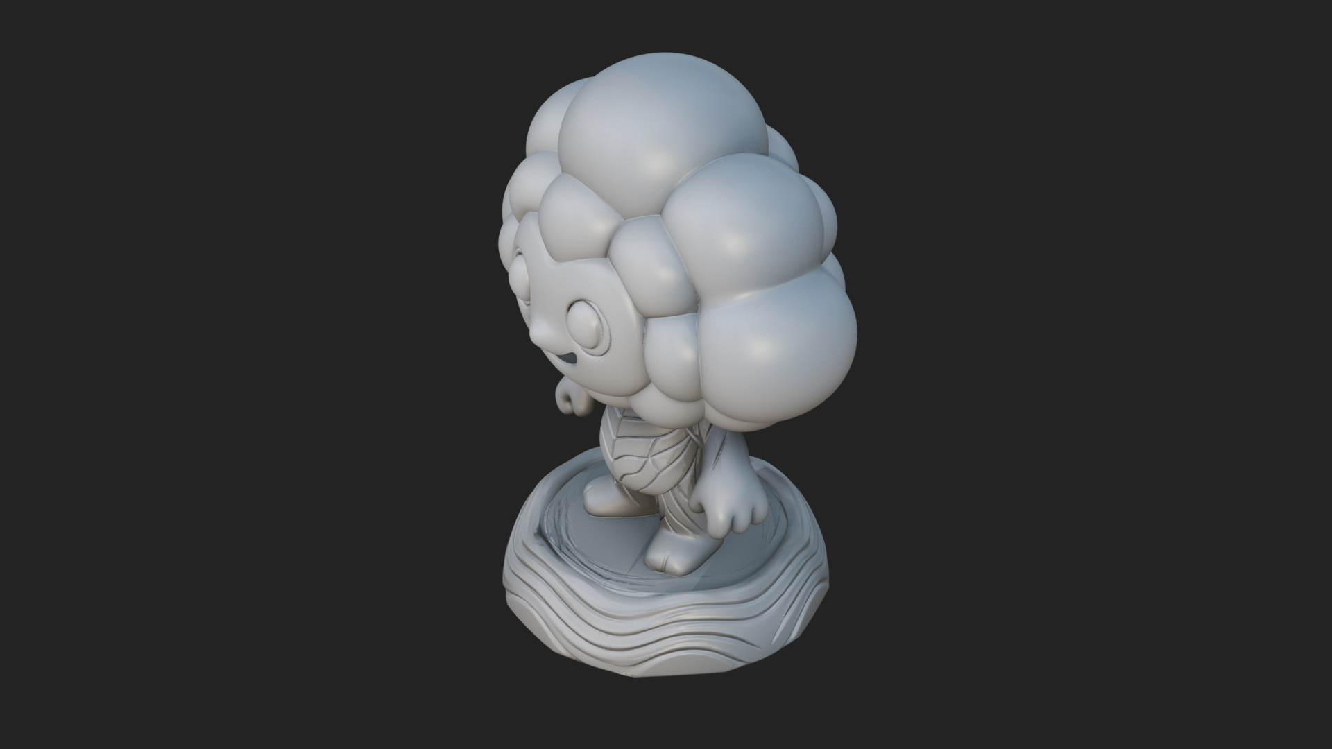 Chibi Cloud Spirit Statue Design 2 3D Print Model 3D Model