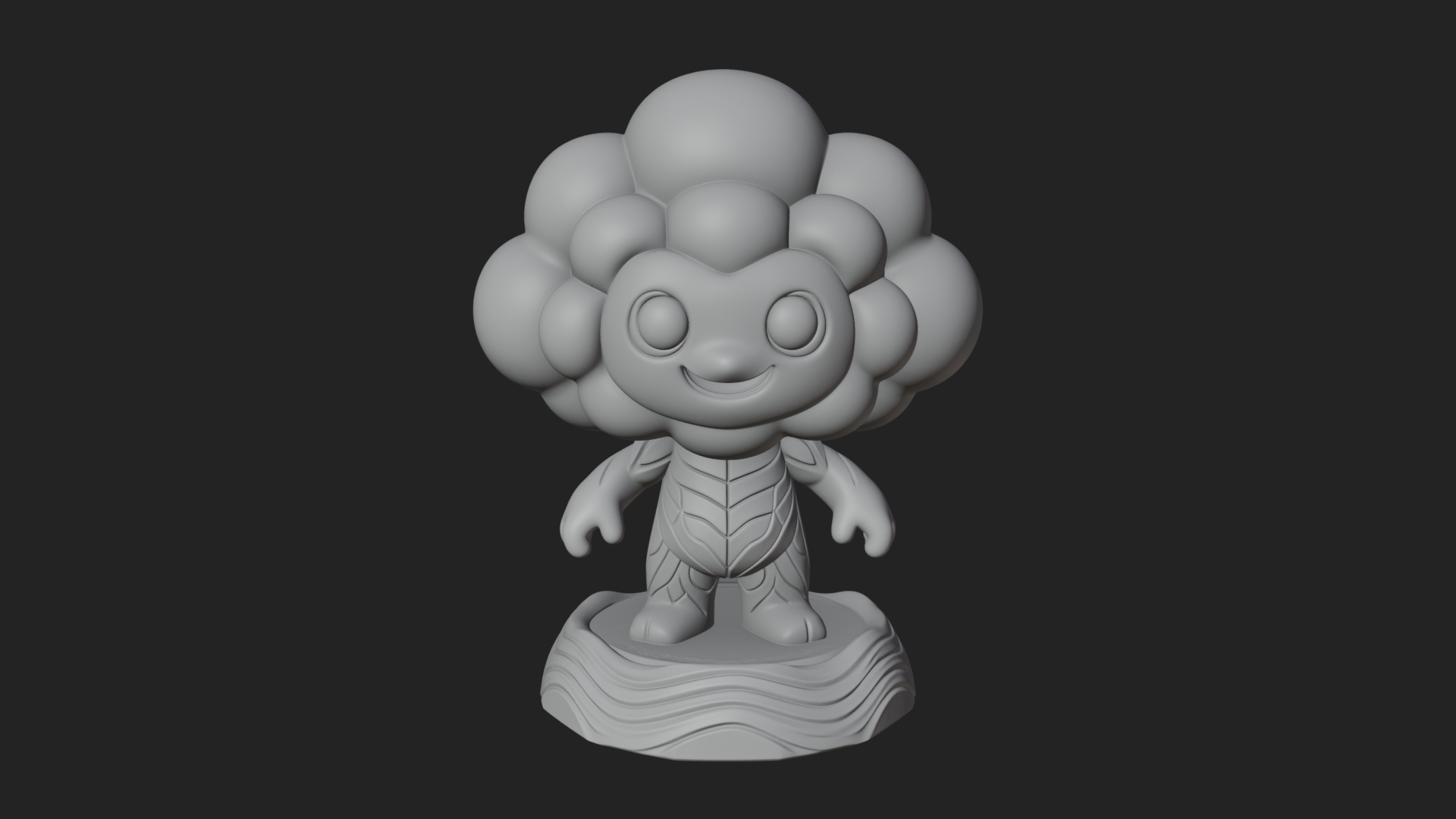 Chibi Cloud Spirit Statue Design 2 3D Print Model 3D Model