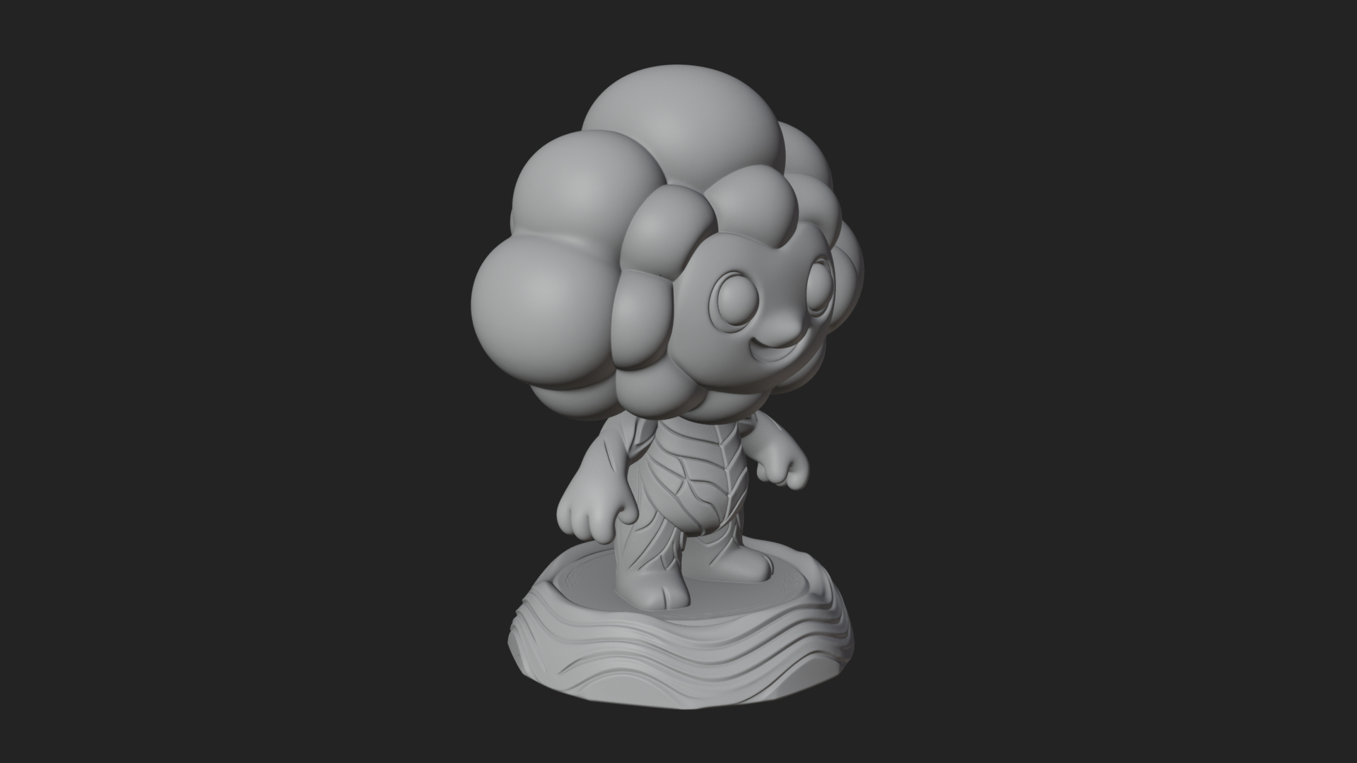 Chibi Cloud Spirit Statue Design 2 3D Print Model 3D Model