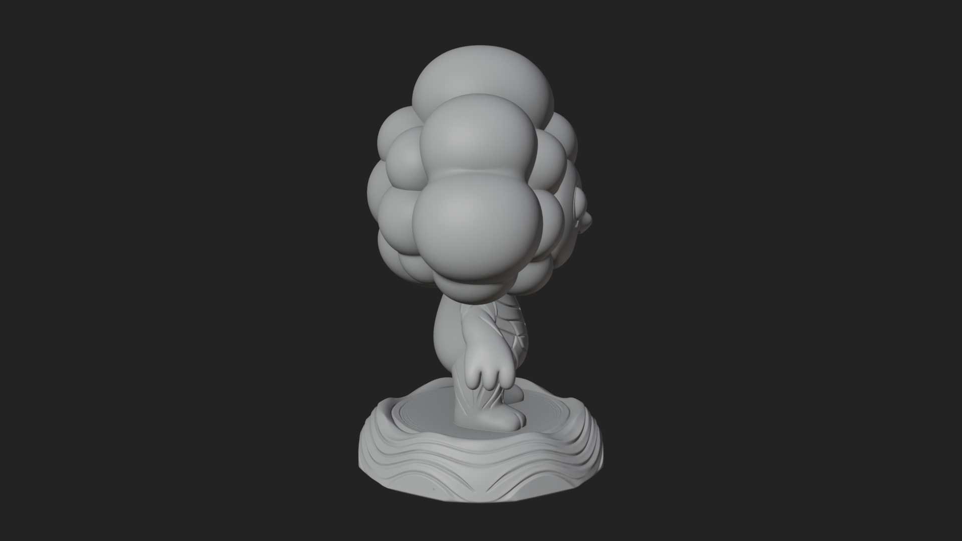 Chibi Cloud Spirit Statue Design 2 3D Print Model 3D Model
