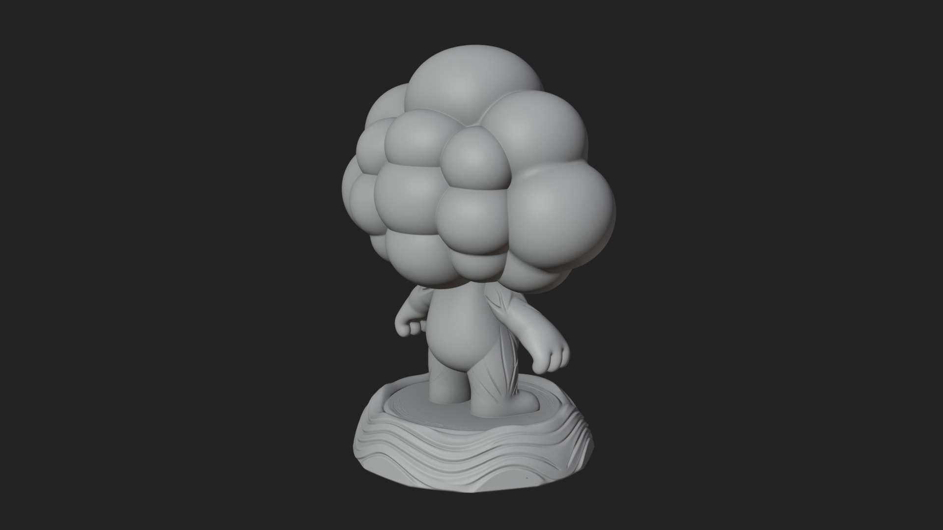 Chibi Cloud Spirit Statue Design 2 3D Print Model 3D Model