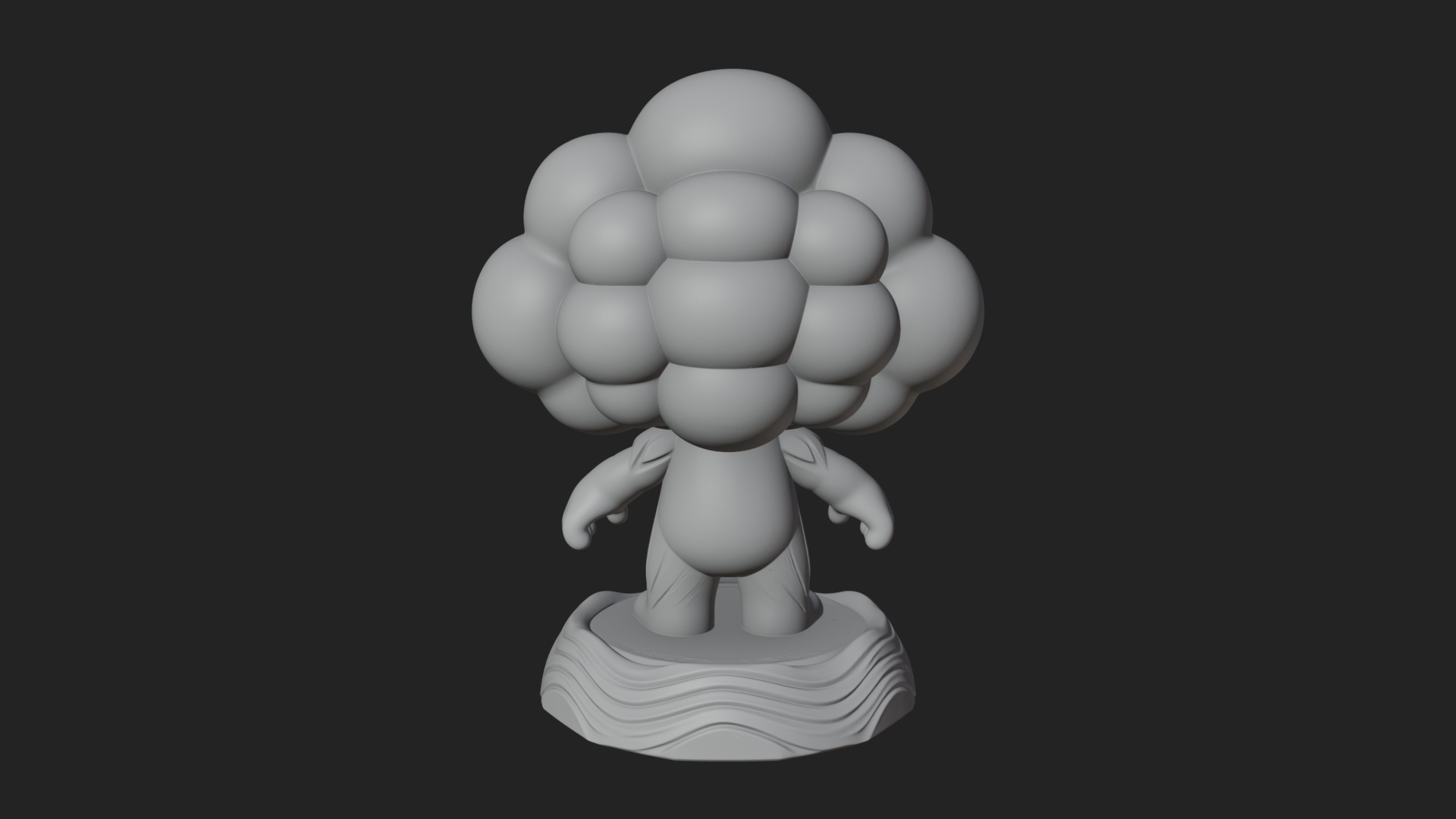 Chibi Cloud Spirit Statue Design 2 3D Print Model 3D Model