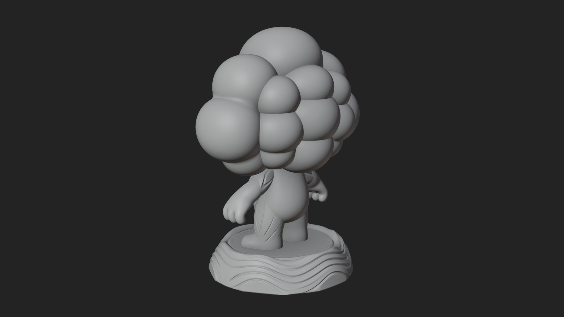 Chibi Cloud Spirit Statue Design 2 3D Print Model 3D Model