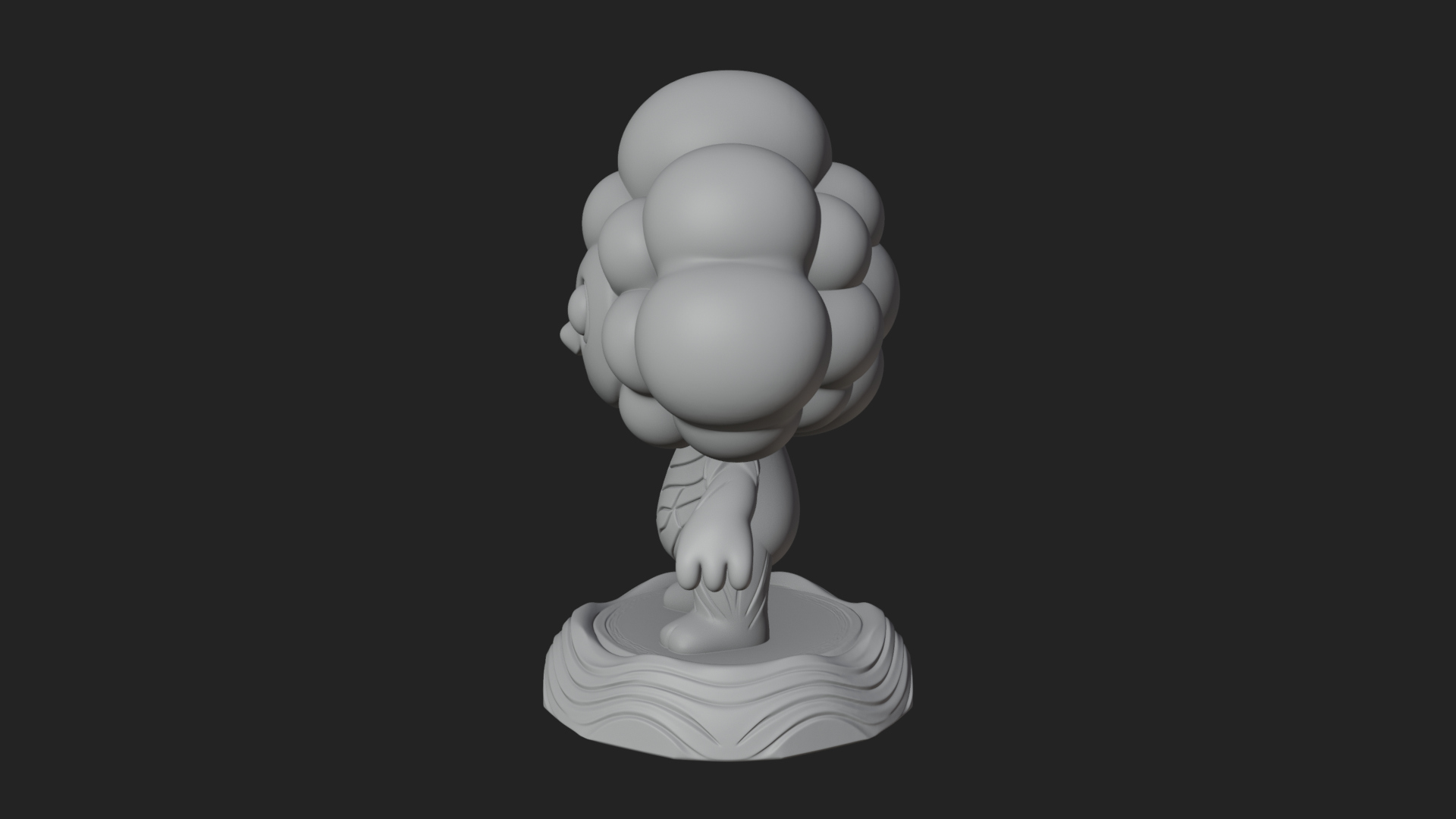 Chibi Cloud Spirit Statue Design 2 3D Print Model 3D Model