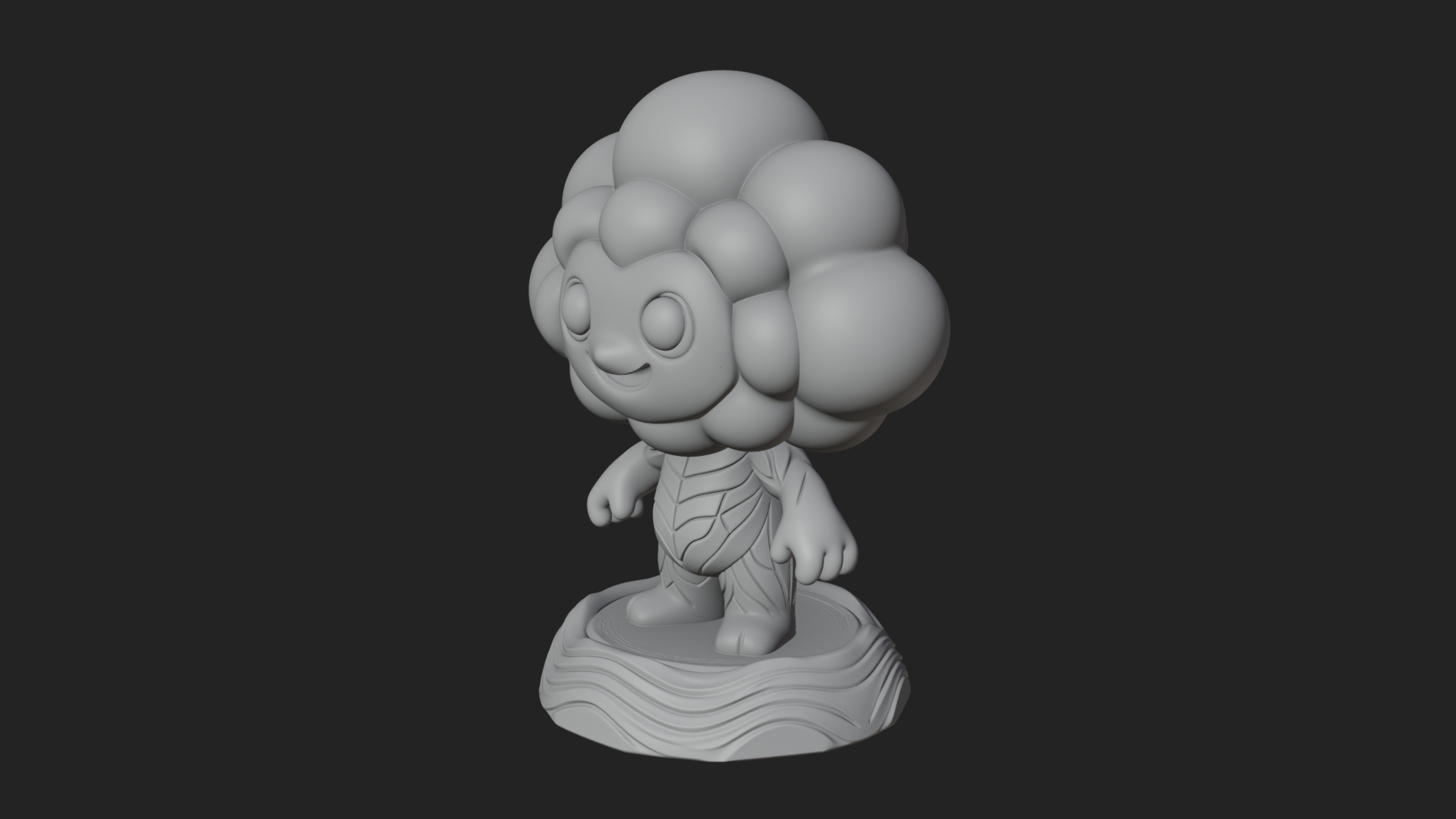 Chibi Cloud Spirit Statue Design 2 3D Print Model 3D Model