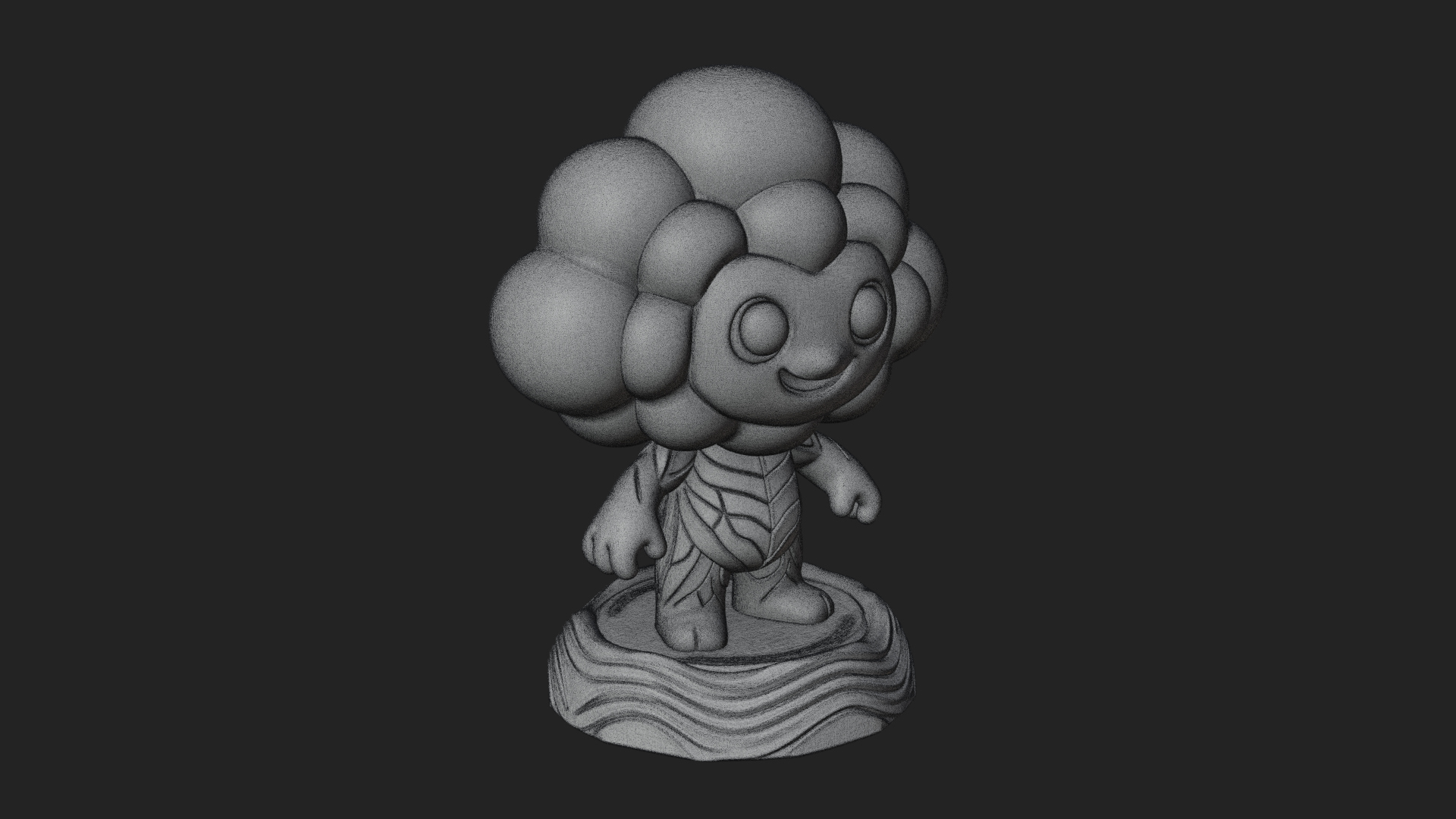 Chibi Cloud Spirit Statue Design 2 3D Print Model 3D Model