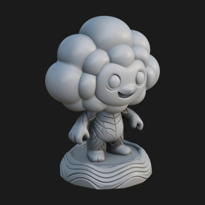 Chibi Cloud Spirit Statue Design 2 3D Print Model