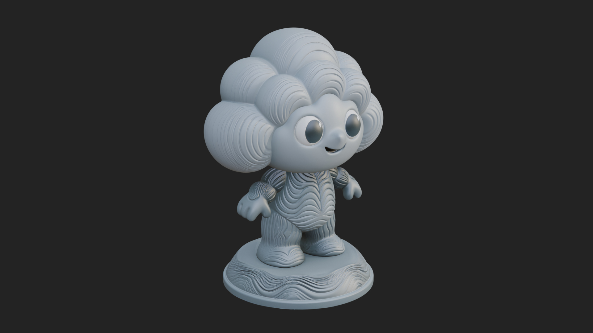 Chibi Cloud Spirit Statue Design 3 3D Print Model 3D Model