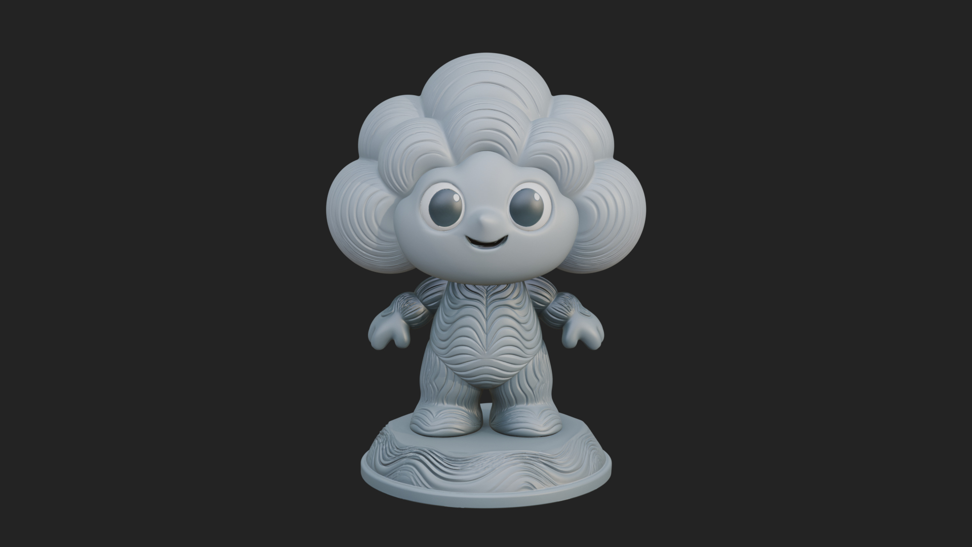 Chibi Cloud Spirit Statue Design 3 3D Print Model 3D Model