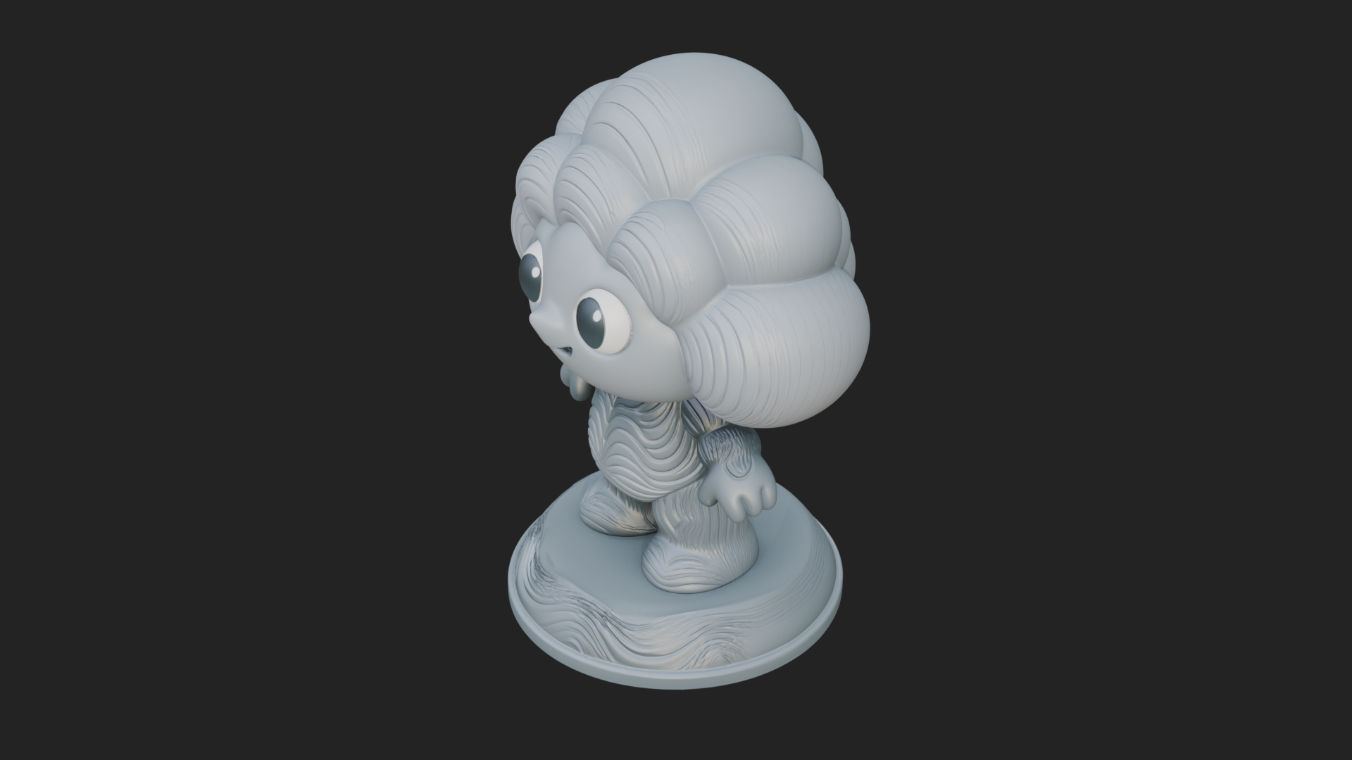 Chibi Cloud Spirit Statue Design 3 3D Print Model 3D Model