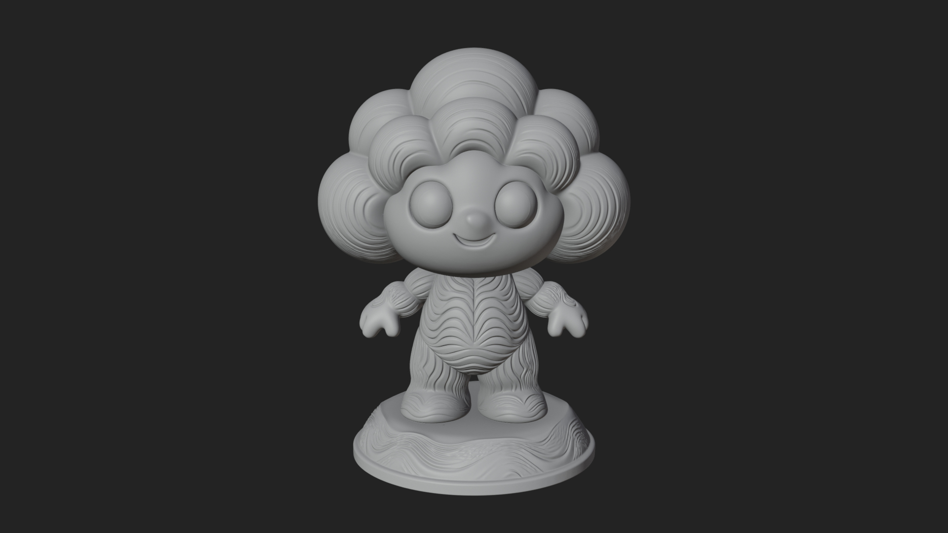 Chibi Cloud Spirit Statue Design 3 3D Print Model 3D Model