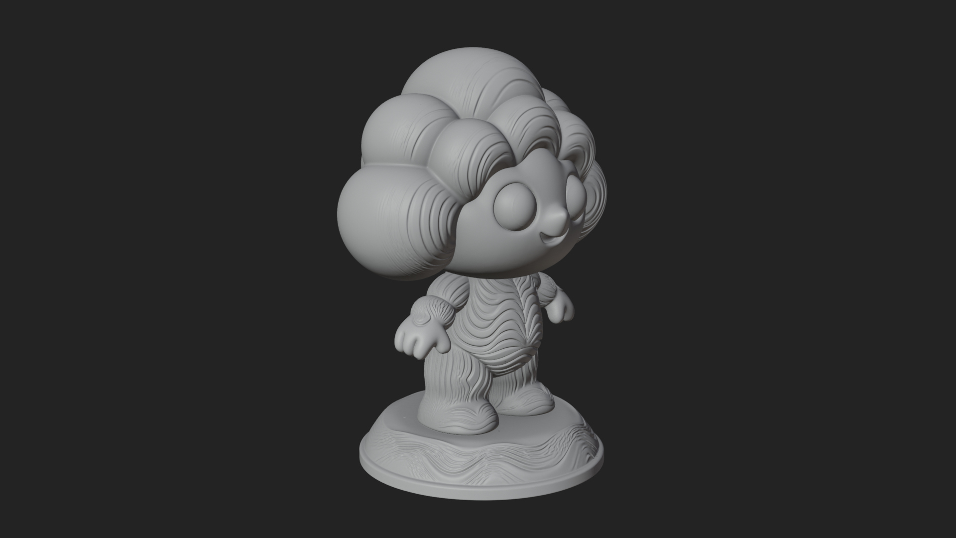 Chibi Cloud Spirit Statue Design 3 3D Print Model 3D Model