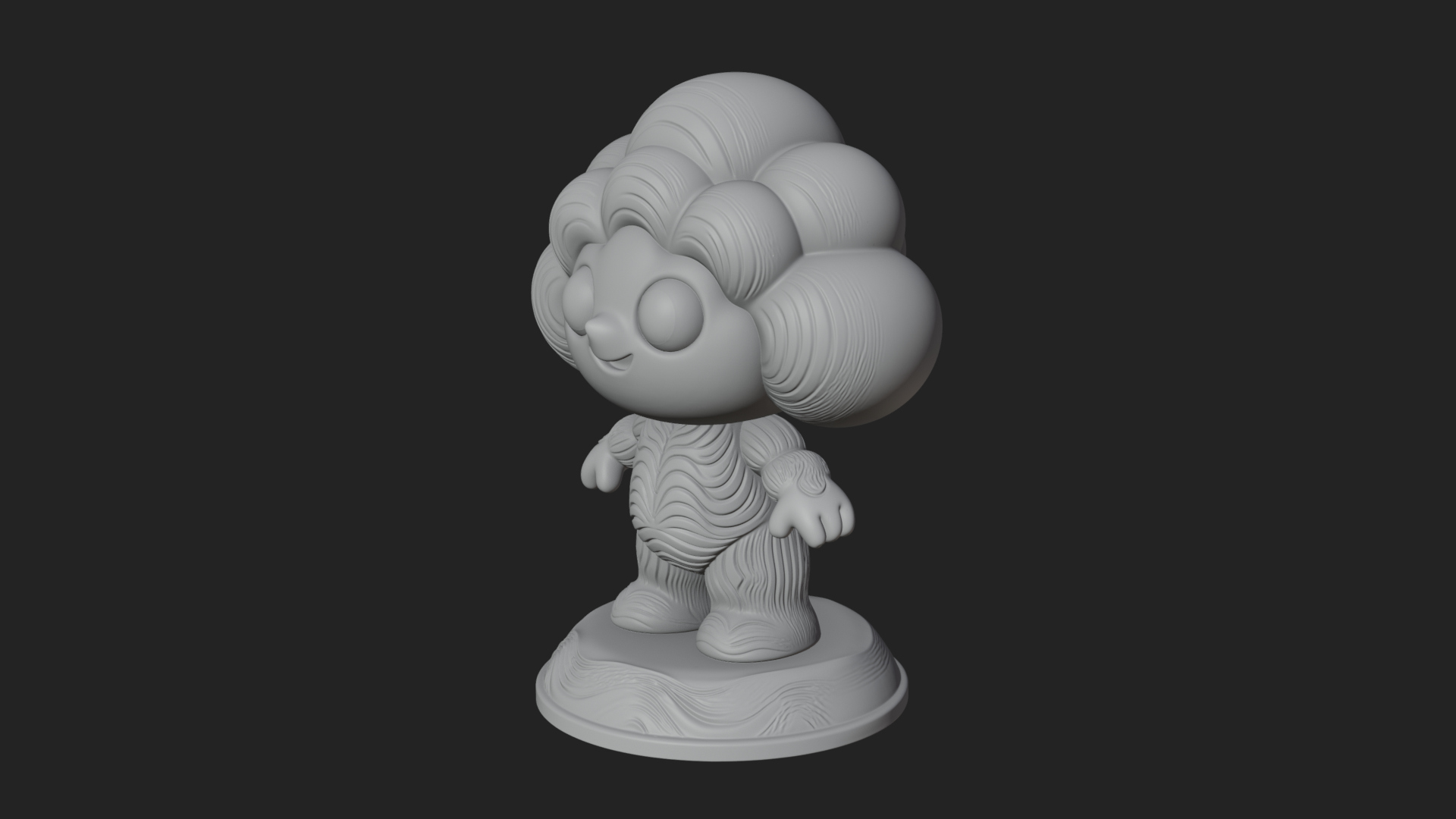 Chibi Cloud Spirit Statue Design 3 3D Print Model 3D Model