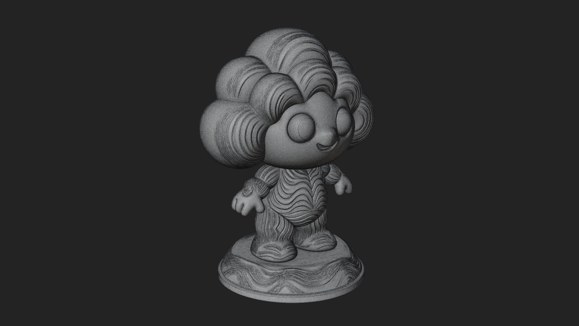 Chibi Cloud Spirit Statue Design 3 3D Print Model 3D Model