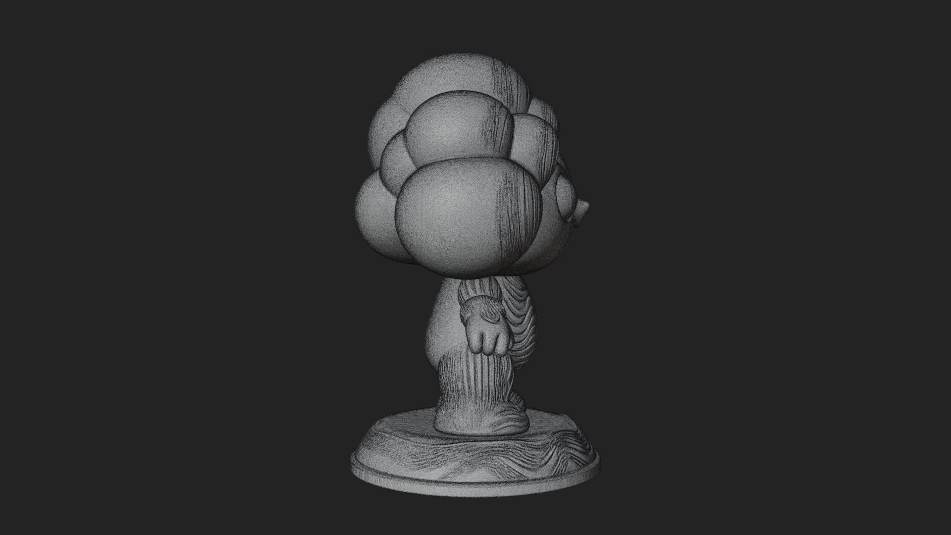 Chibi Cloud Spirit Statue Design 3 3D Print Model 3D Model