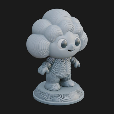 Chibi Cloud Spirit Statue Design 3 3D Print Model