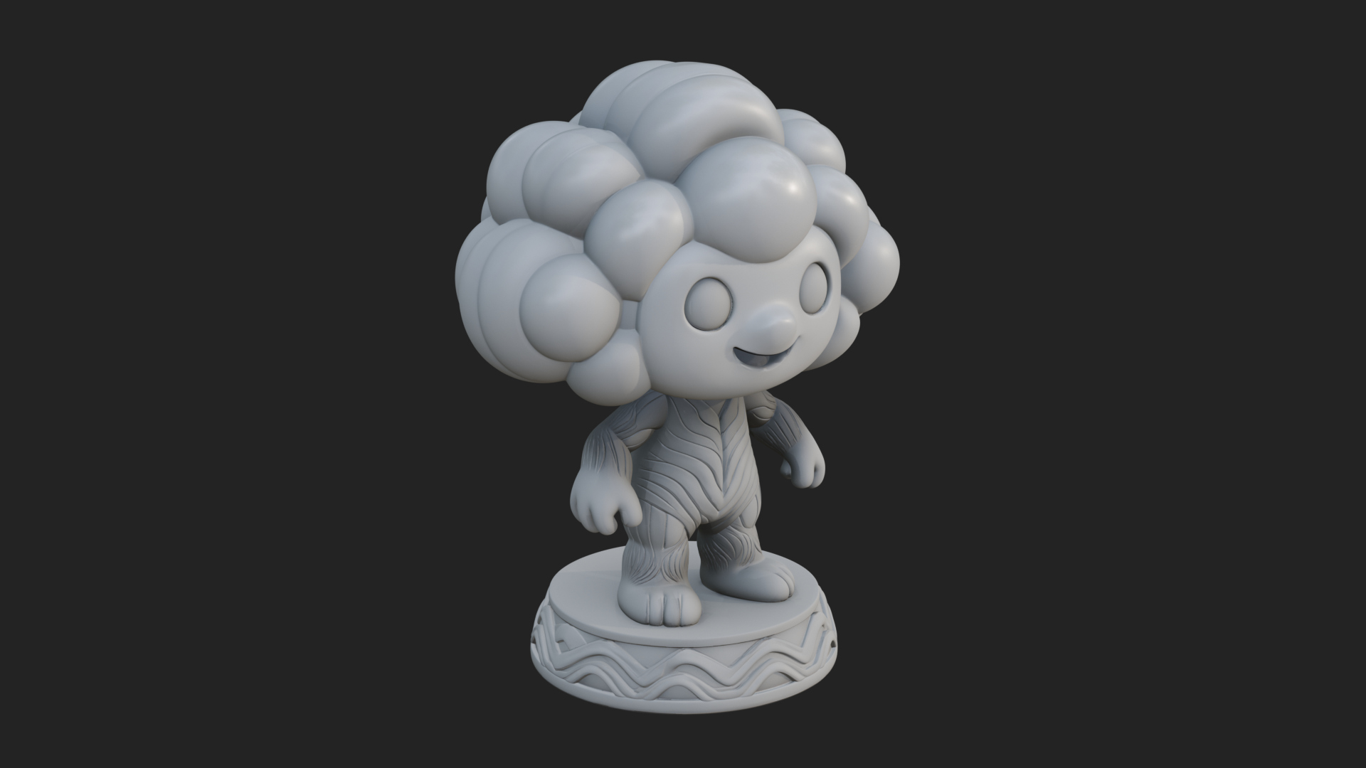 Chibi Cloud Spirit Statue Design 4 3D Print Model 3D Model