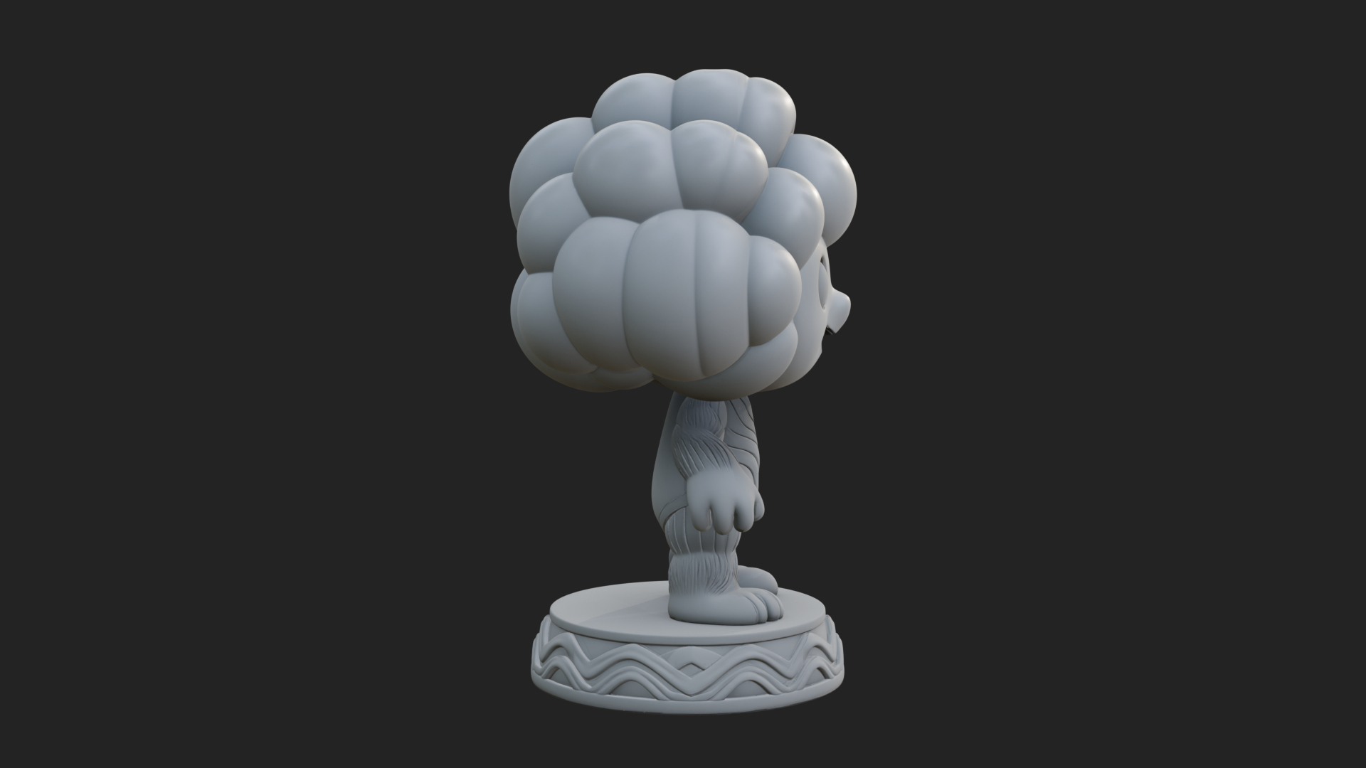 Chibi Cloud Spirit Statue Design 4 3D Print Model 3D Model