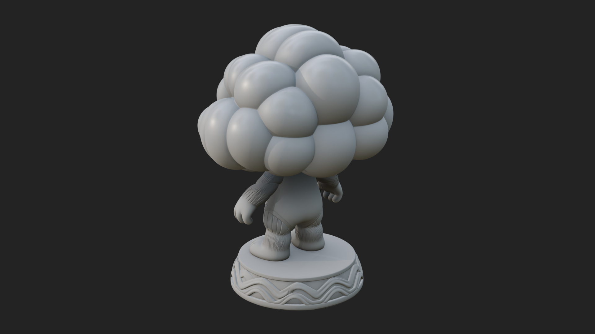 Chibi Cloud Spirit Statue Design 4 3D Print Model 3D Model