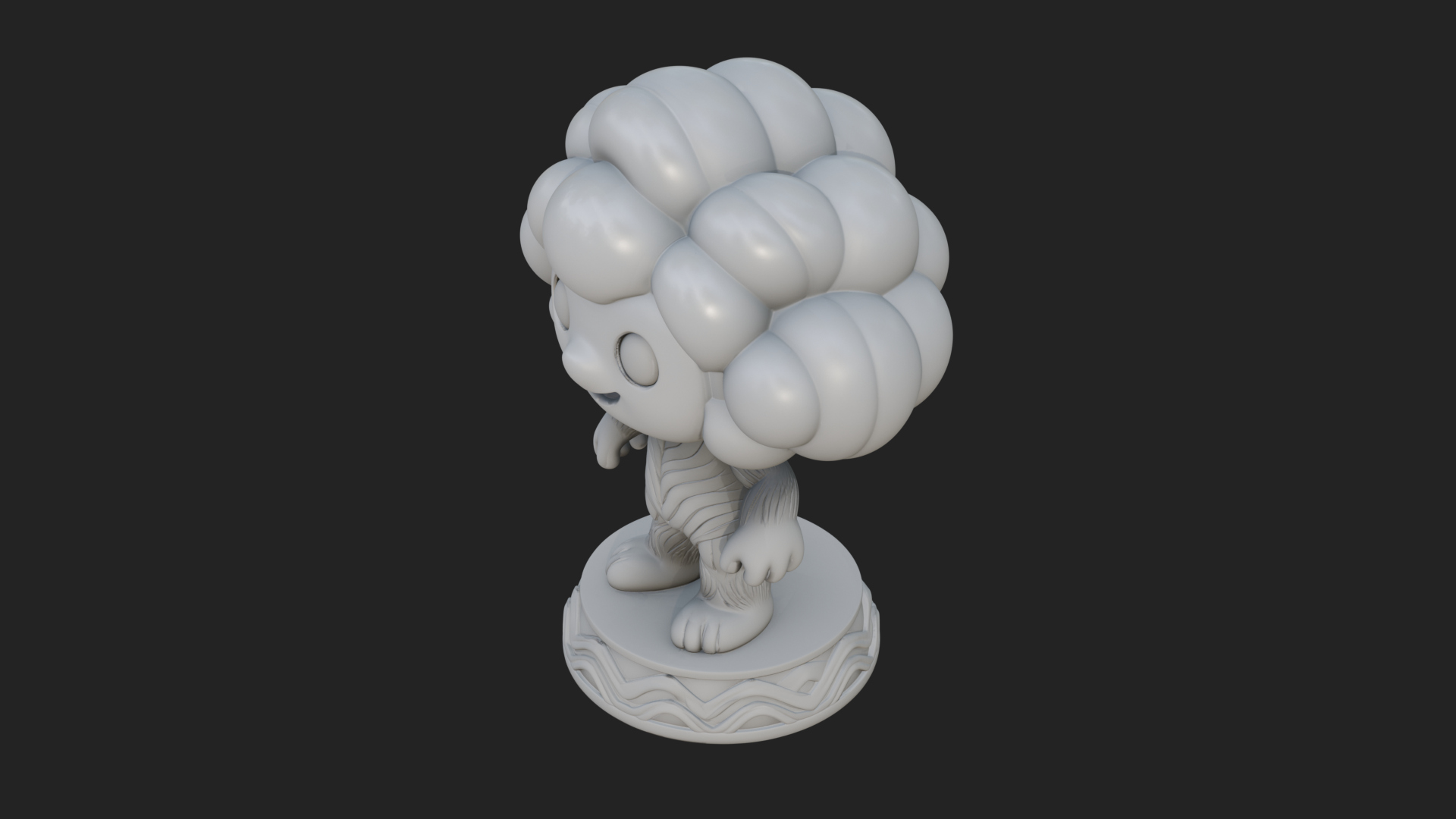 Chibi Cloud Spirit Statue Design 4 3D Print Model 3D Model