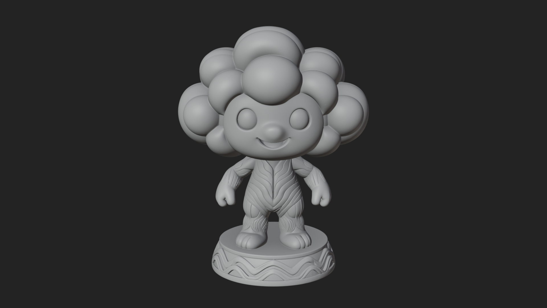 Chibi Cloud Spirit Statue Design 4 3D Print Model 3D Model
