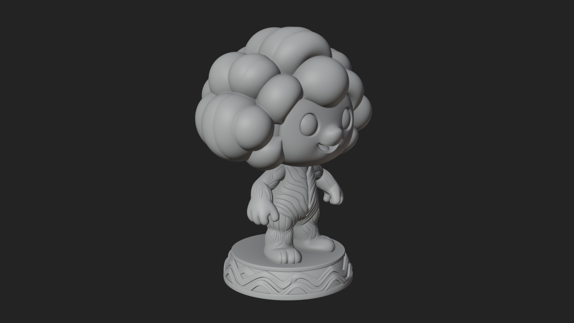 Chibi Cloud Spirit Statue Design 4 3D Print Model 3D Model