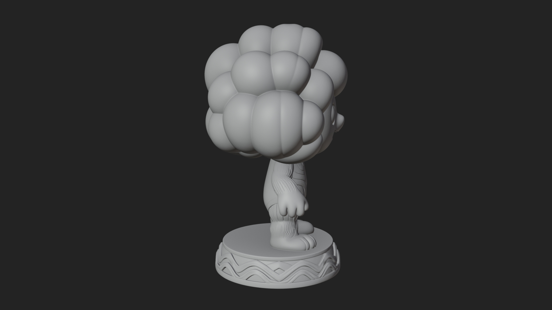 Chibi Cloud Spirit Statue Design 4 3D Print Model 3D Model
