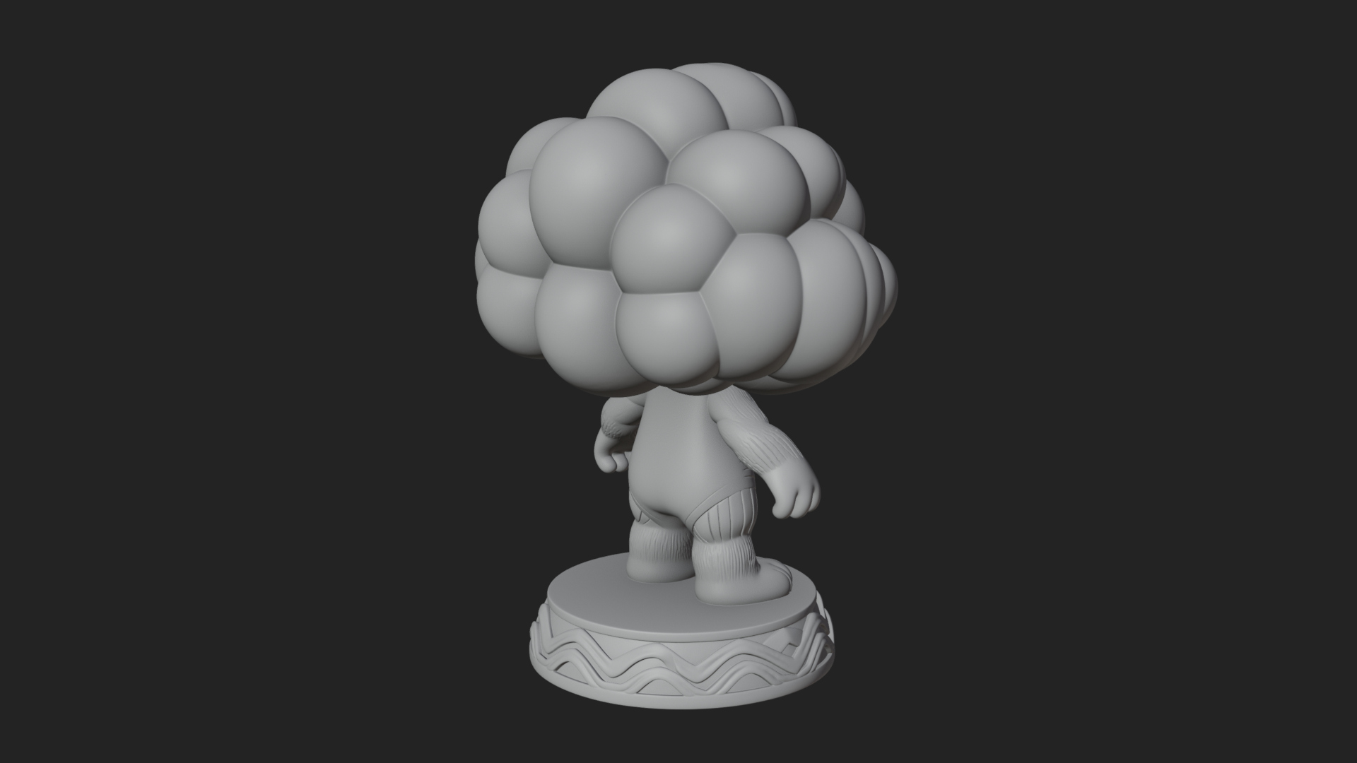 Chibi Cloud Spirit Statue Design 4 3D Print Model 3D Model