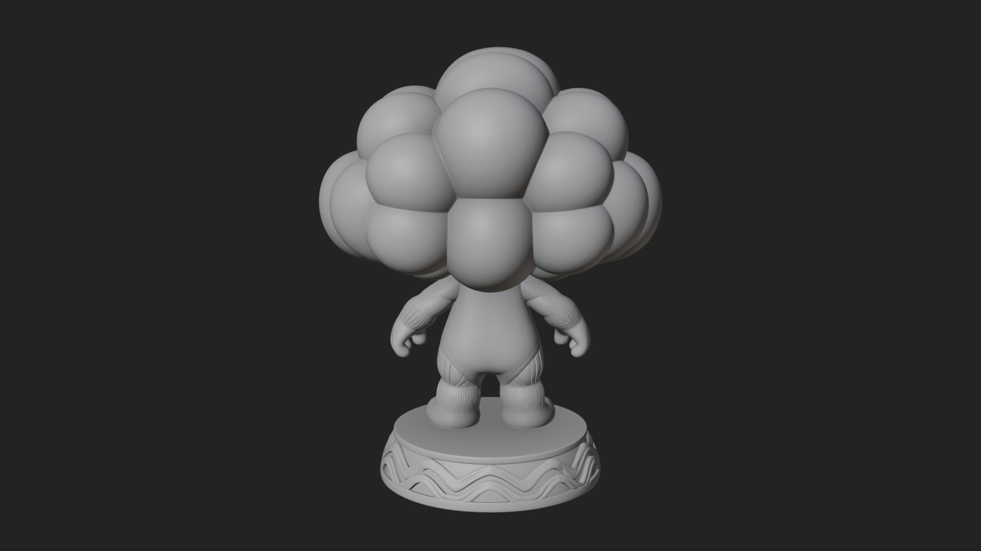 Chibi Cloud Spirit Statue Design 4 3D Print Model 3D Model