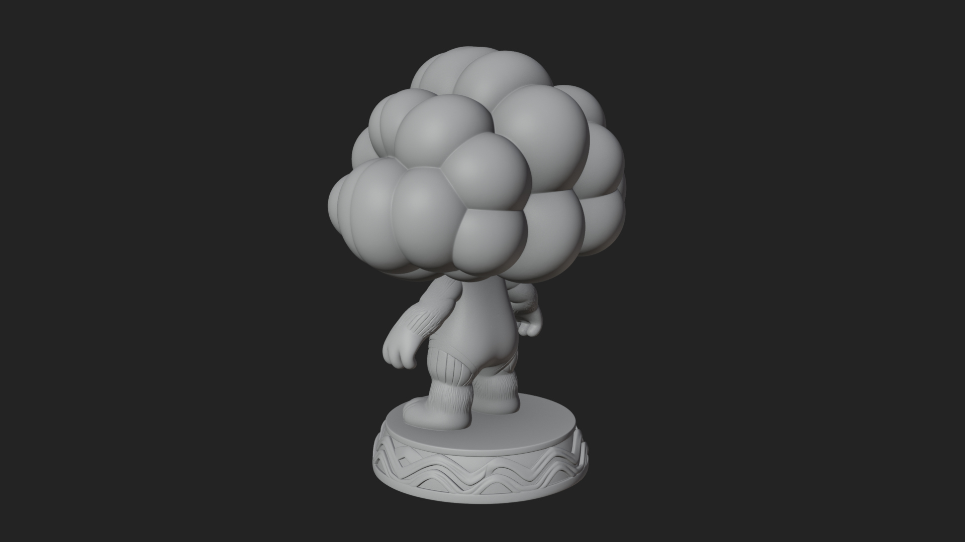 Chibi Cloud Spirit Statue Design 4 3D Print Model 3D Model