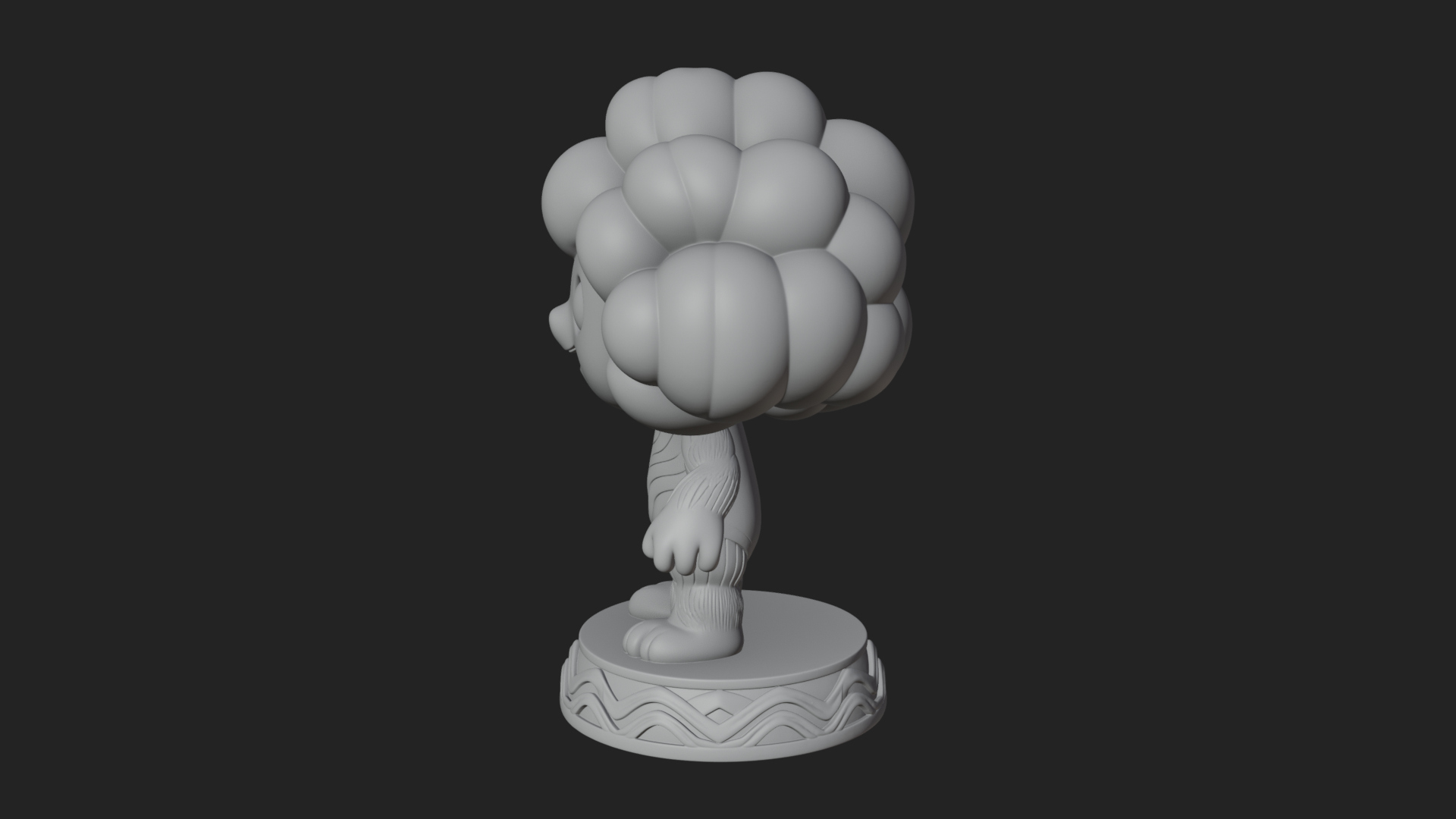 Chibi Cloud Spirit Statue Design 4 3D Print Model 3D Model