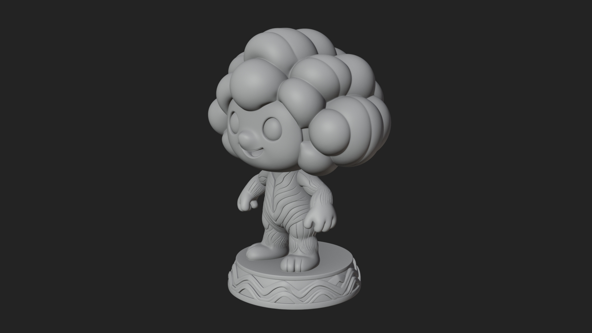 Chibi Cloud Spirit Statue Design 4 3D Print Model 3D Model