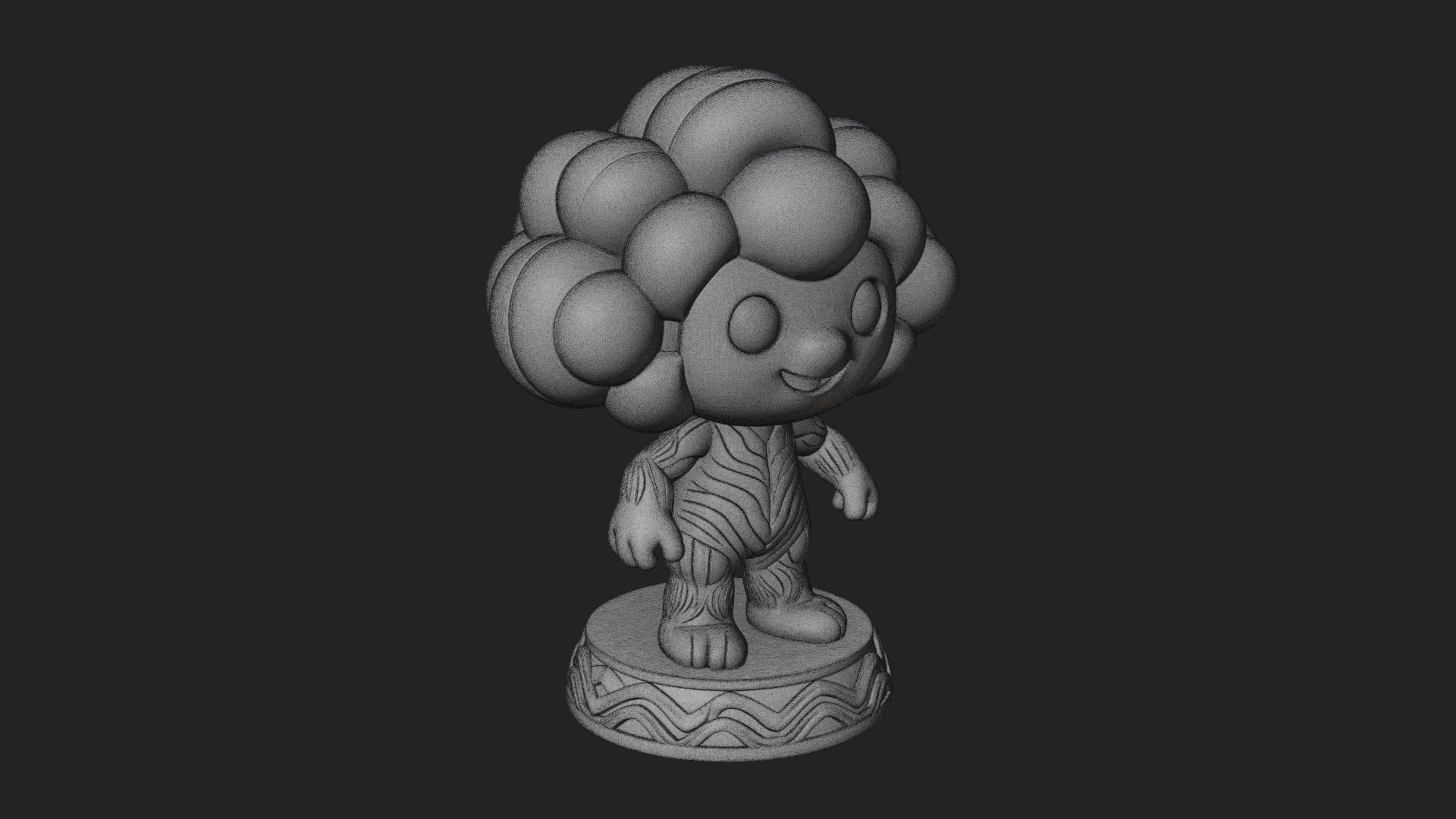 Chibi Cloud Spirit Statue Design 4 3D Print Model 3D Model