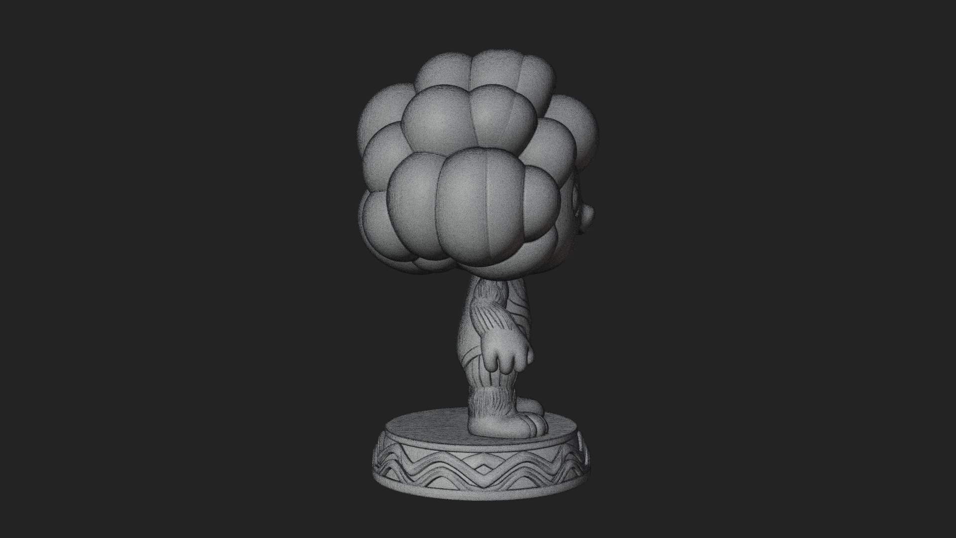 Chibi Cloud Spirit Statue Design 4 3D Print Model 3D Model