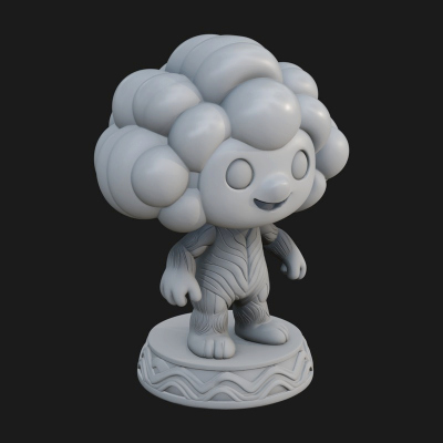 Chibi Cloud Spirit Statue Design 4 3D Print Model