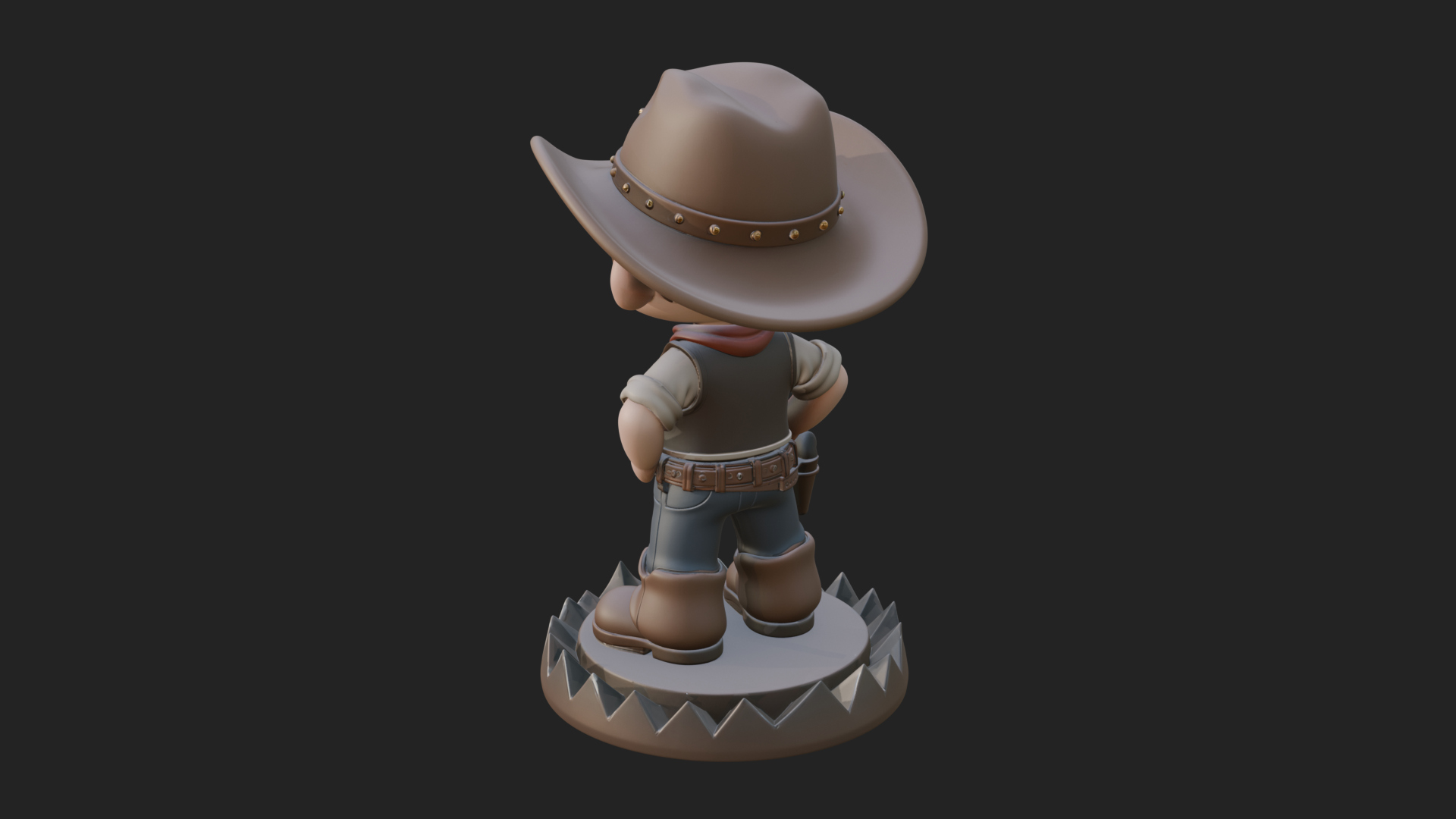 Chibi Cowboy Sheriff Statue Design 2 3D Print Model 3D Model