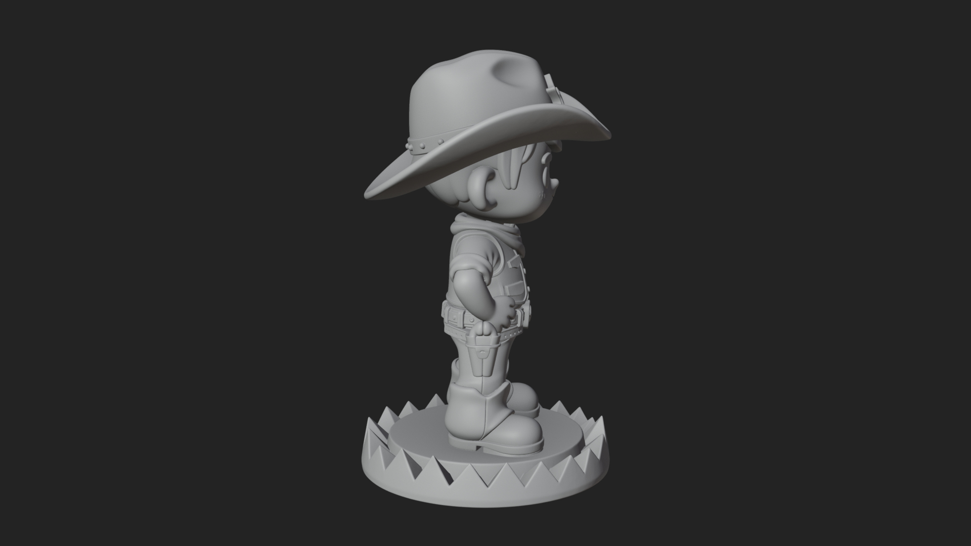 Chibi Cowboy Sheriff Statue Design 2 3D Print Model 3D Model