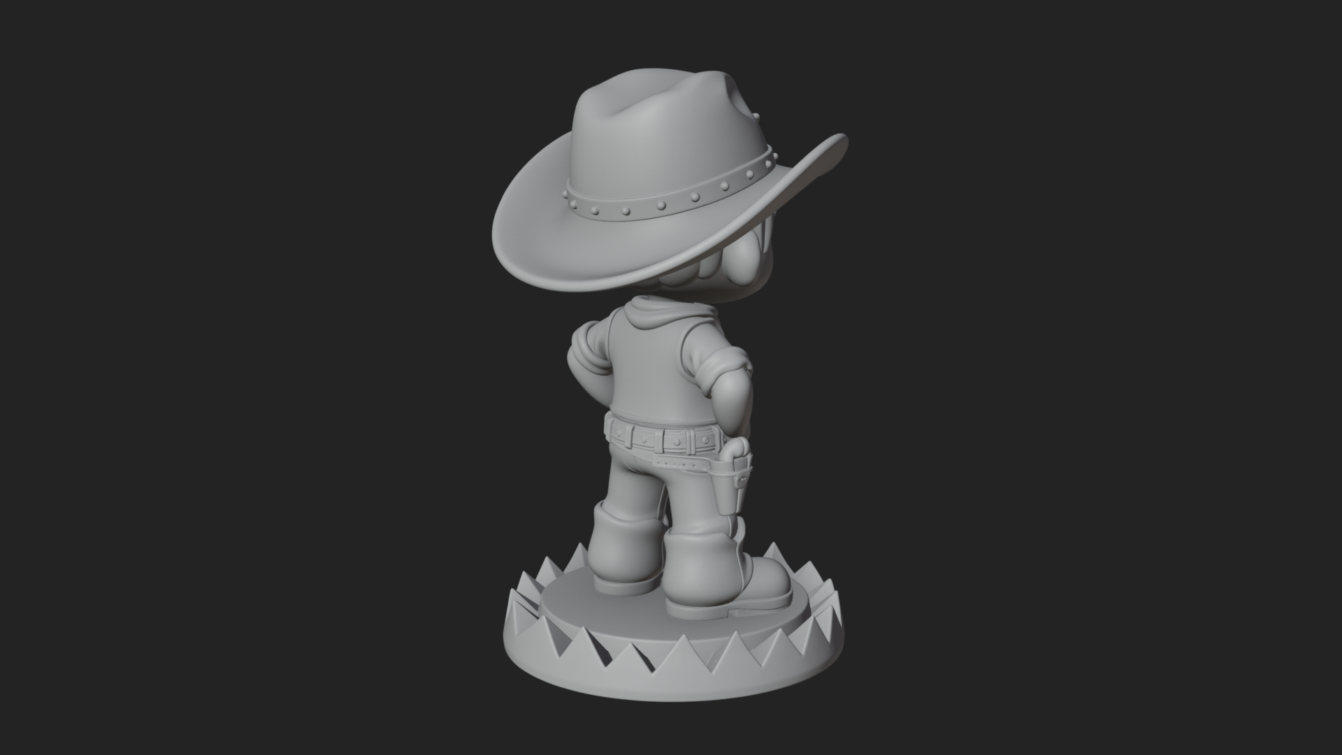Chibi Cowboy Sheriff Statue Design 2 3D Print Model 3D Model